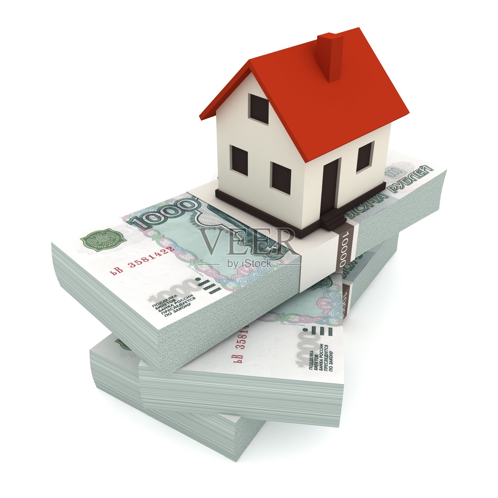 俄罗斯卢布钱房屋租赁房地产贷款抵押投资照片摄影图片