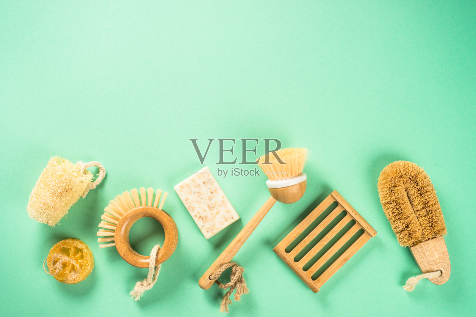 厨房清洁用具零浪费。照片摄影图片