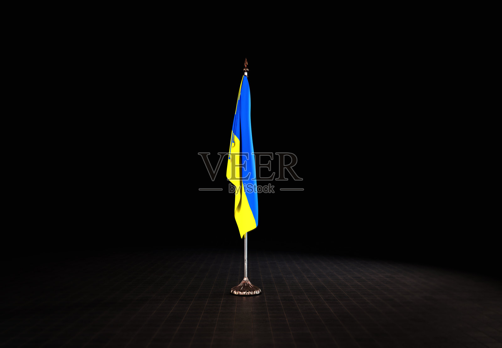 乌克兰国旗——黄蓝相间的国旗。照片摄影图片