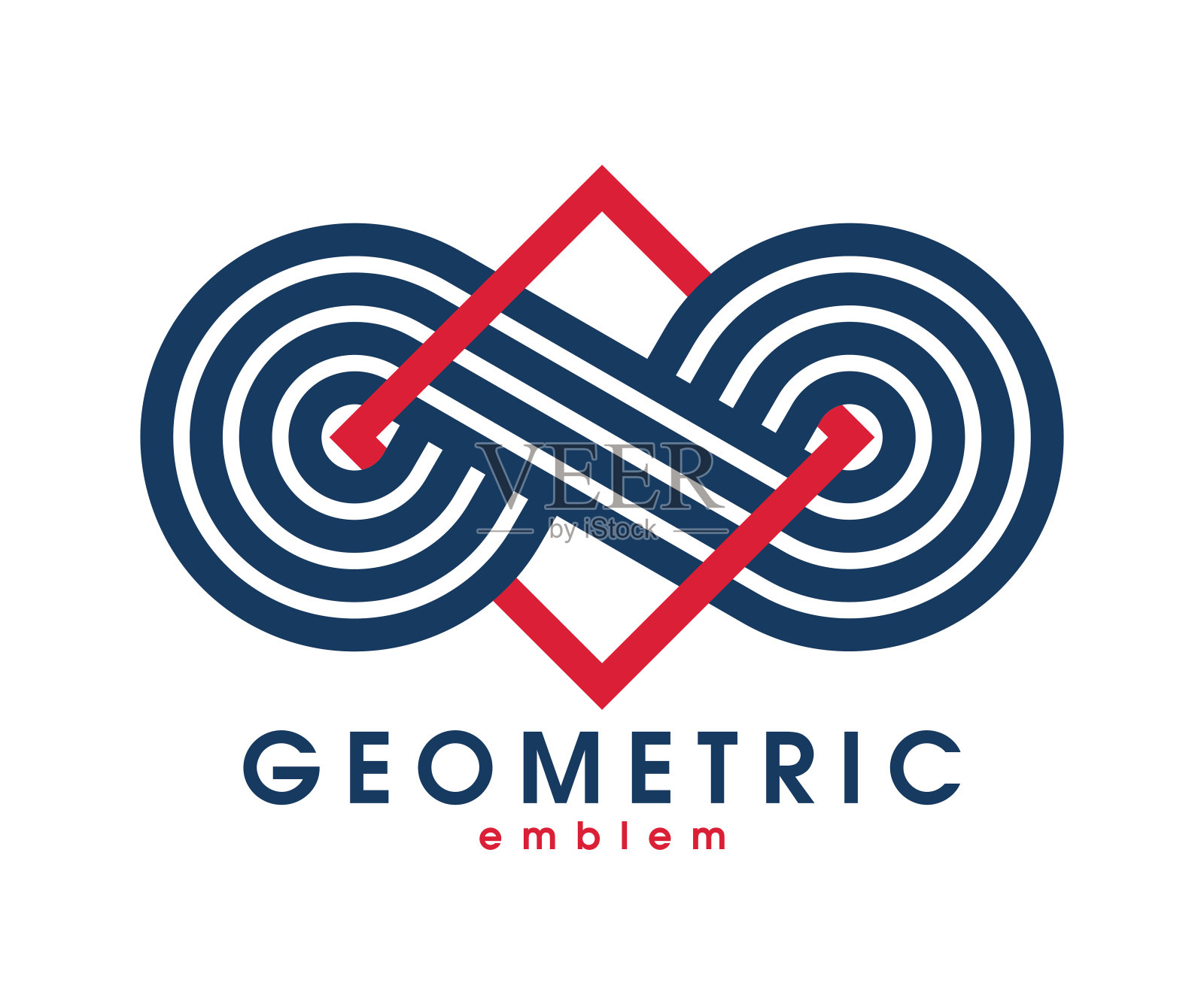 抽象几何无限形矢量标志孤立于白色,无限线性平面设计现代风格符号,永恒线条艺术几何形状标志或图标。插画图片素材