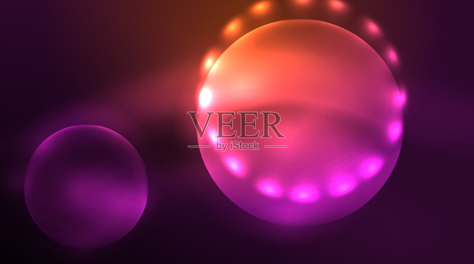 圆与明亮的霓虹灯闪闪发光的效果插画图片素材