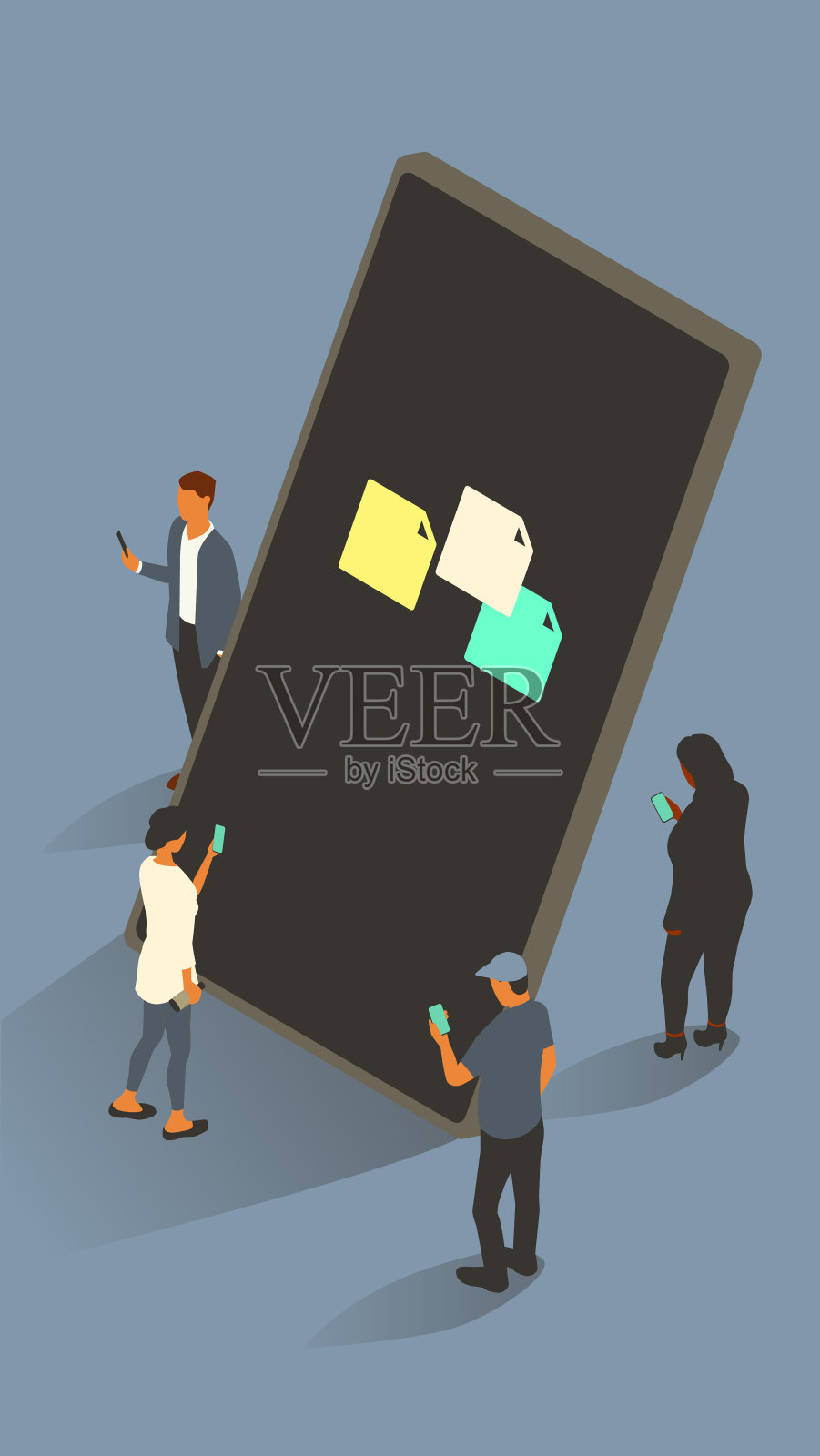 电话协作板插画图片素材