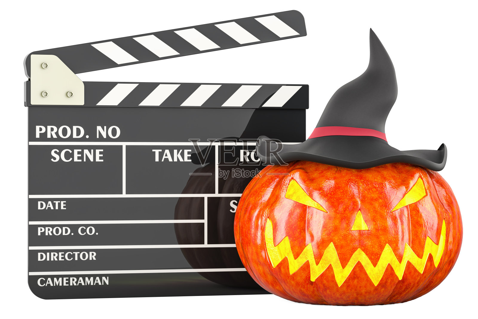 万圣节南瓜与墙板,3D渲染照片摄影图片