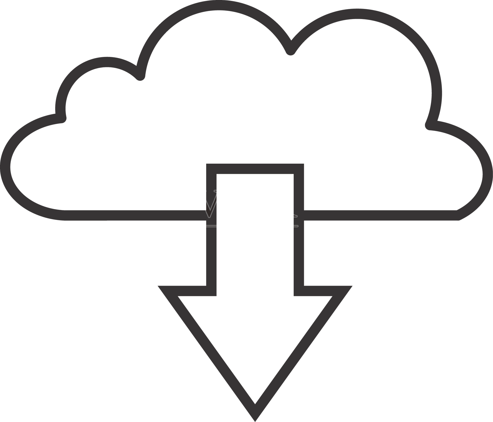 云下载行黑色图标图标素材