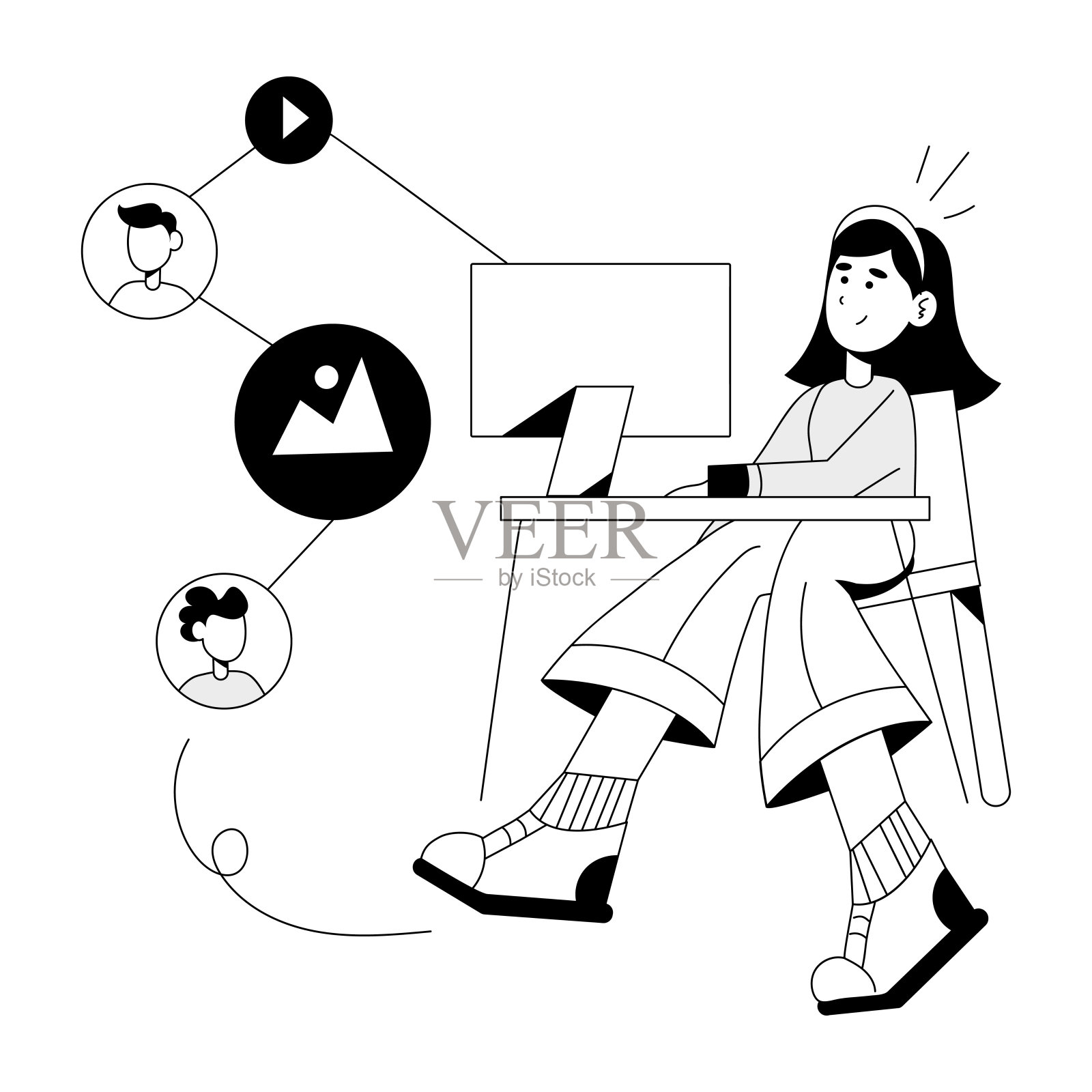 分享媒体插画图片素材