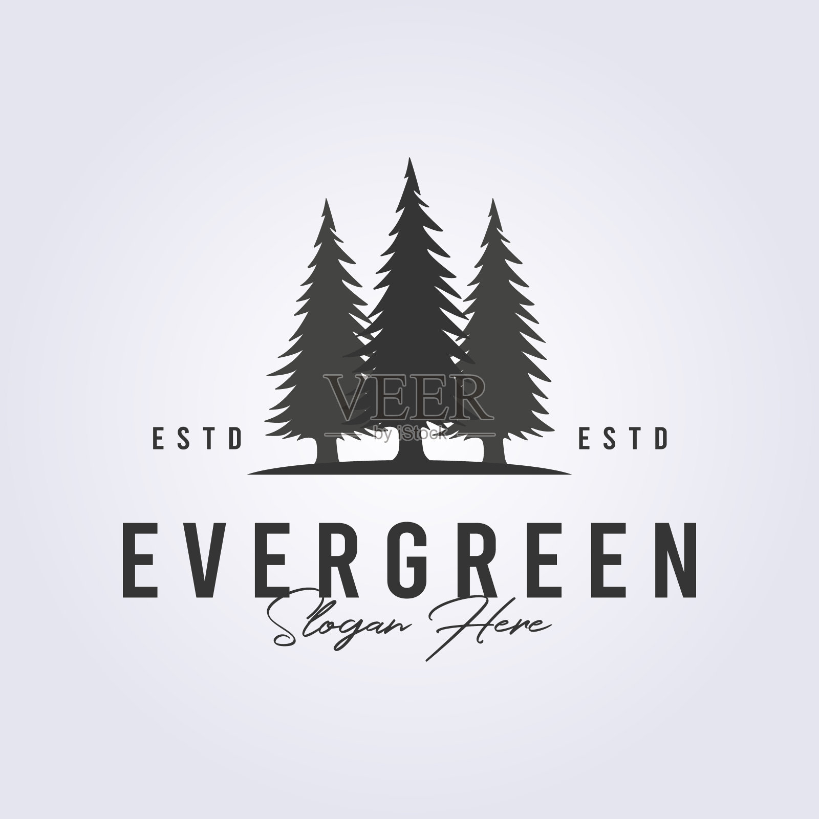 常绿标志松树图标符号矢量插图设计插画图片素材