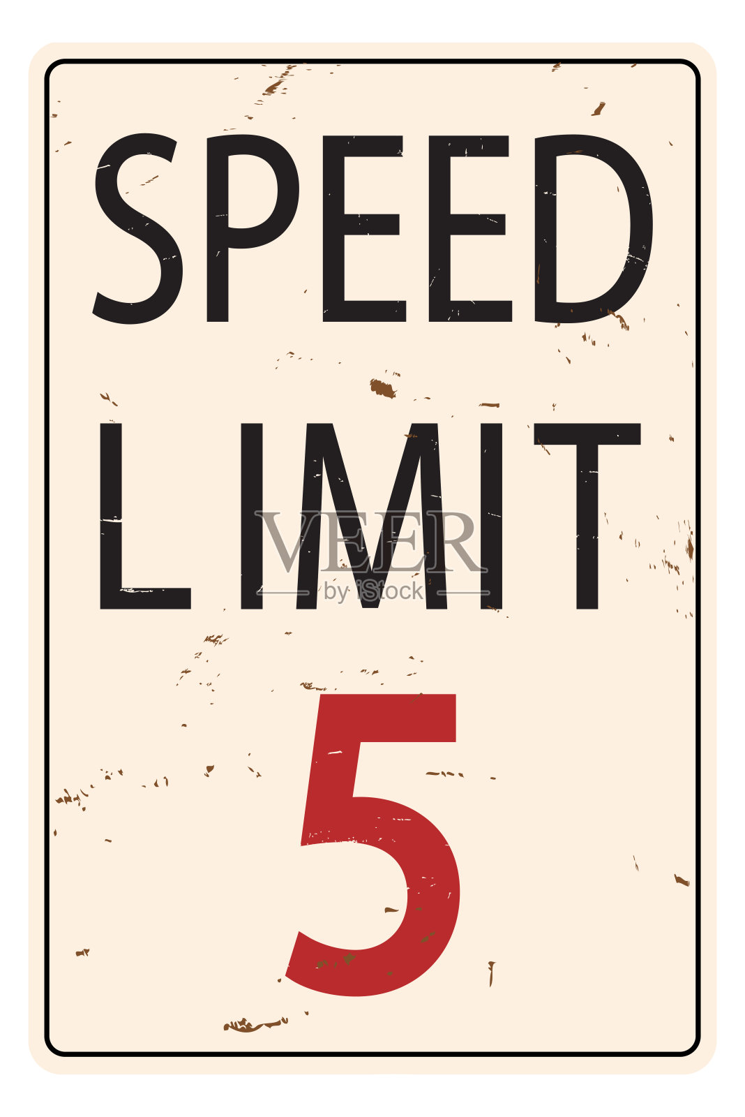 速度限制5。速度限制5英里每小时标志,标签,图标,矢量。插画图片素材