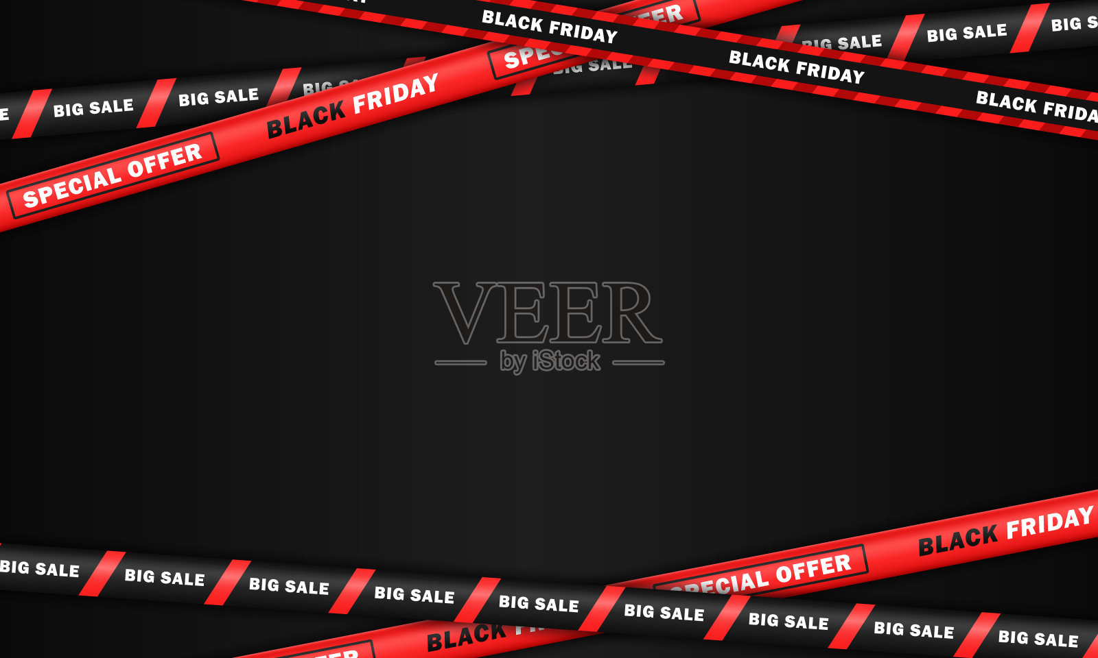 壁纸与红丝带黑色星期五大甩卖插画图片素材