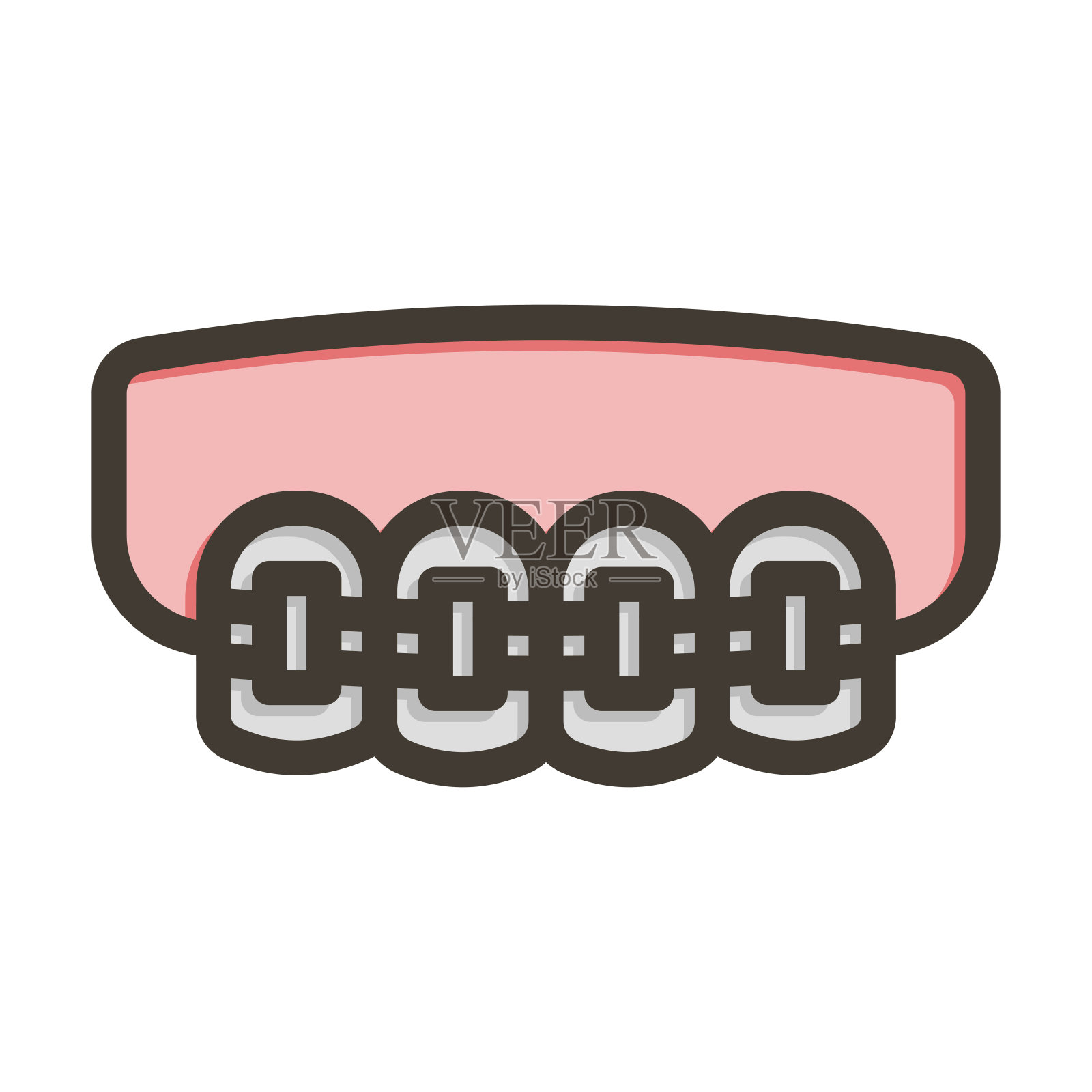 括号矢量粗线填充颜色图标为个人和商业用途。插画图片素材