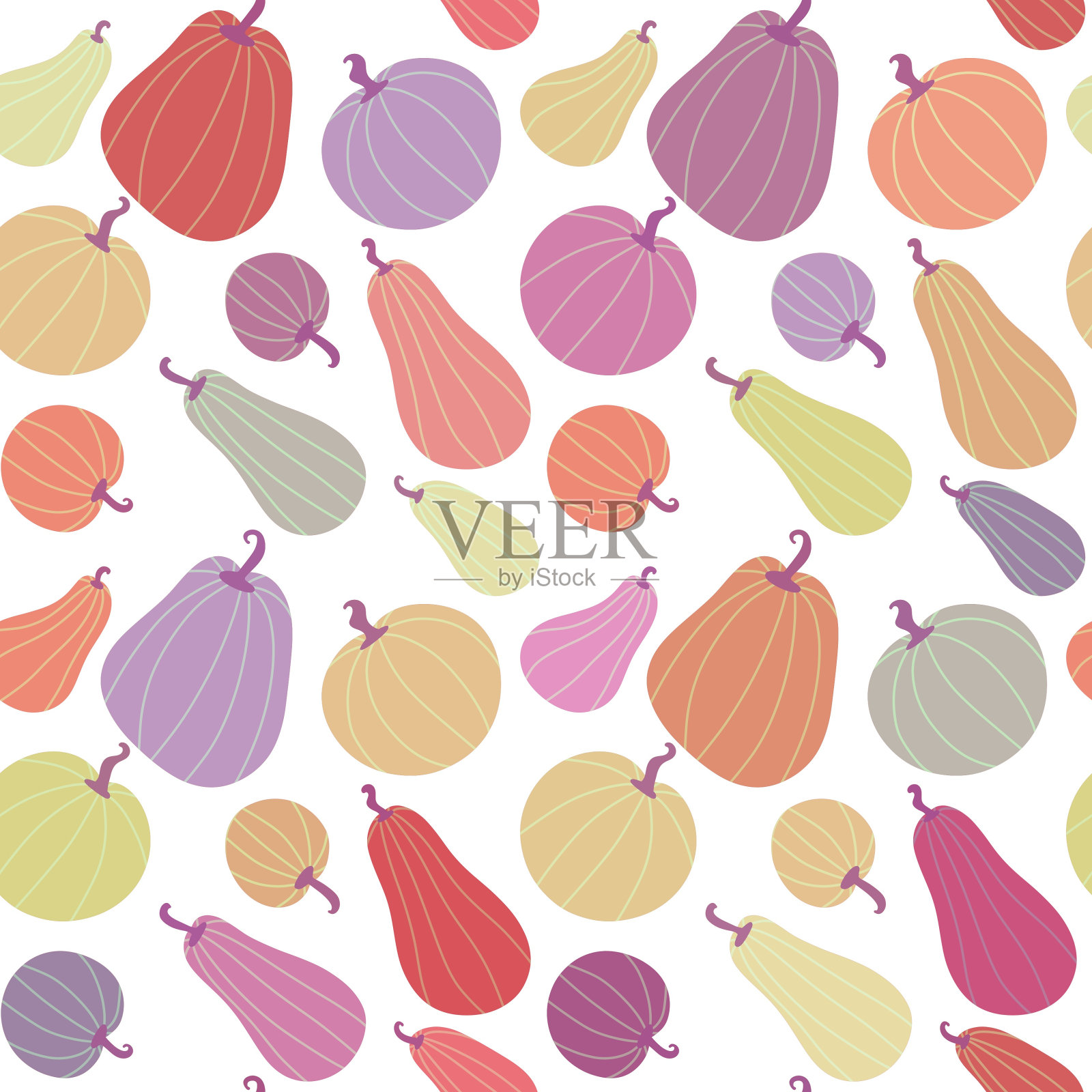 万圣节无缝南瓜图案用于织物和纺织品及包装插画图片素材