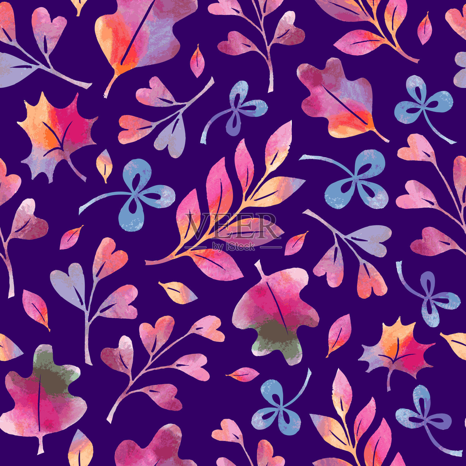 花卉图案。背景是植物。墙纸。插画图片素材