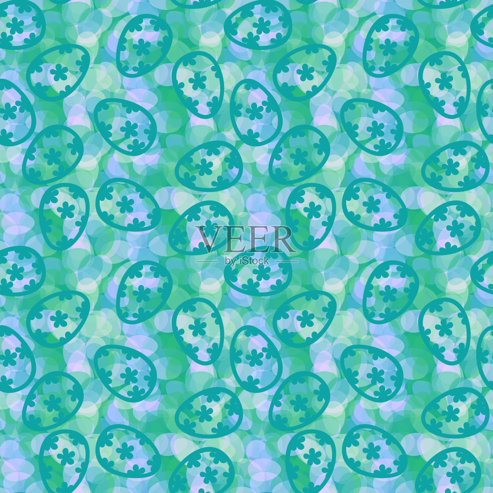 卡通复活节彩蛋的无缝图案,用于包装纸和织物和服装印刷插画图片素材