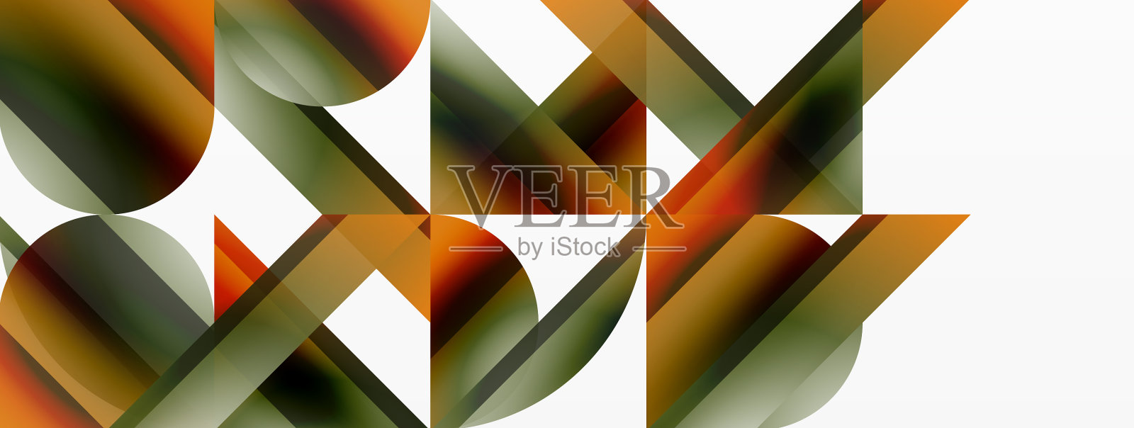 充满活力的颜色,三角形和圆圈在白色插画图片素材