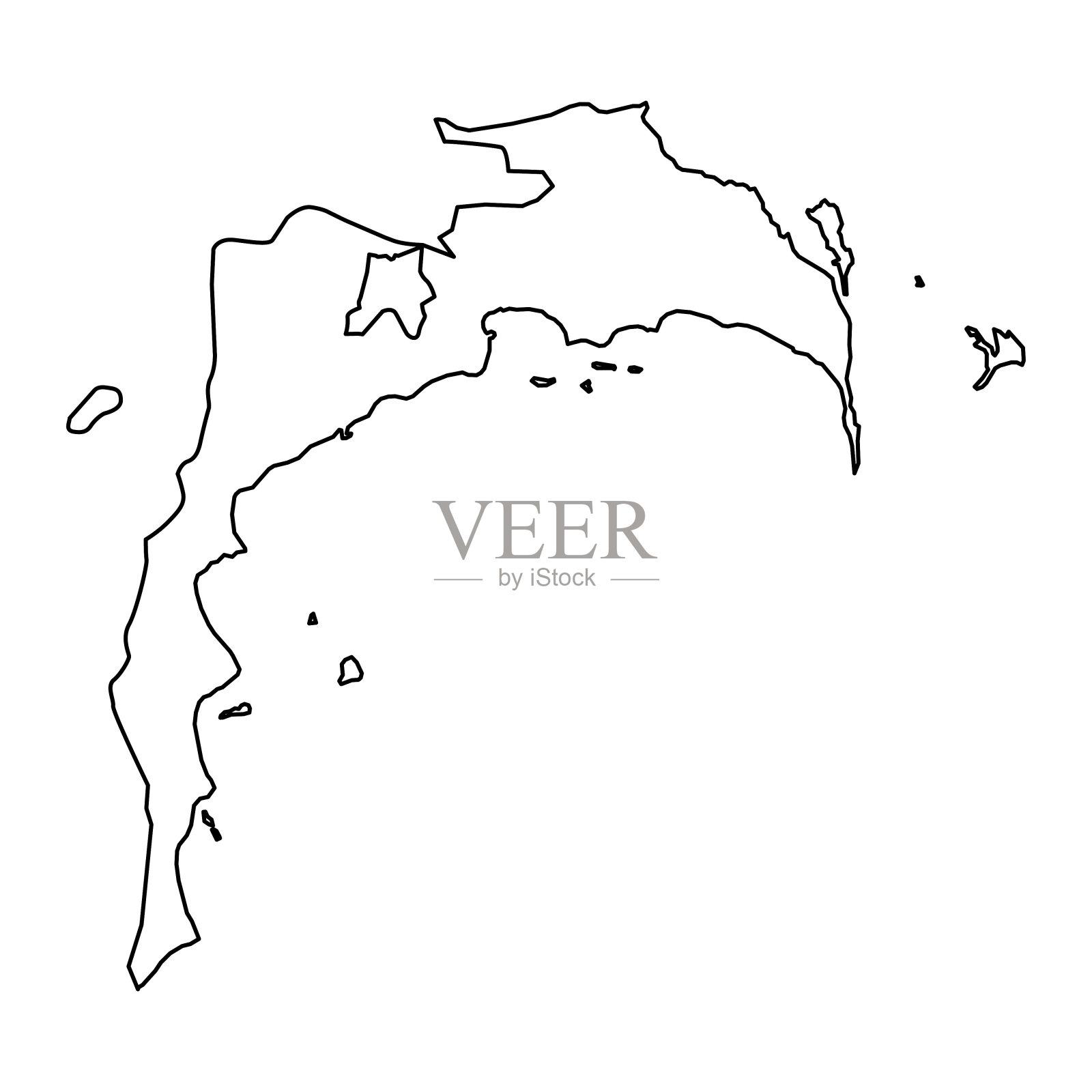 巴库地区地图,阿塞拜疆的行政区划。插画图片素材