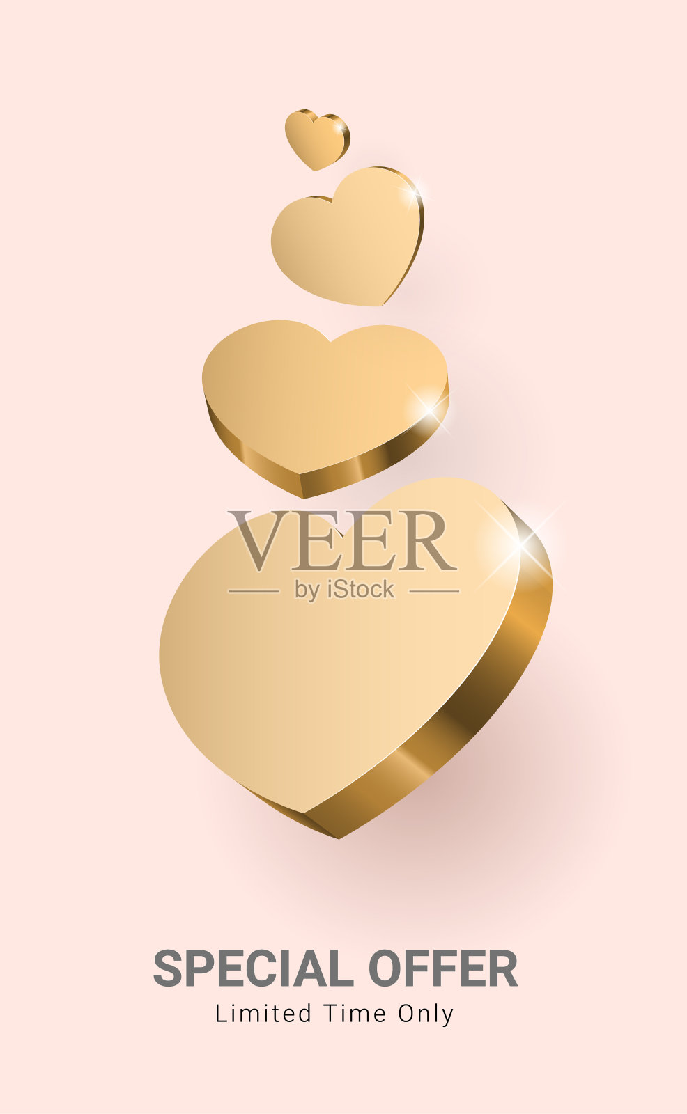 组成金色的心。插画图片素材