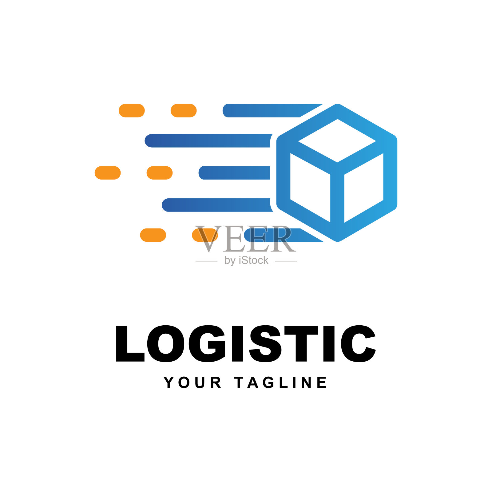 物流公司标志矢量与口号模板插画图片素材