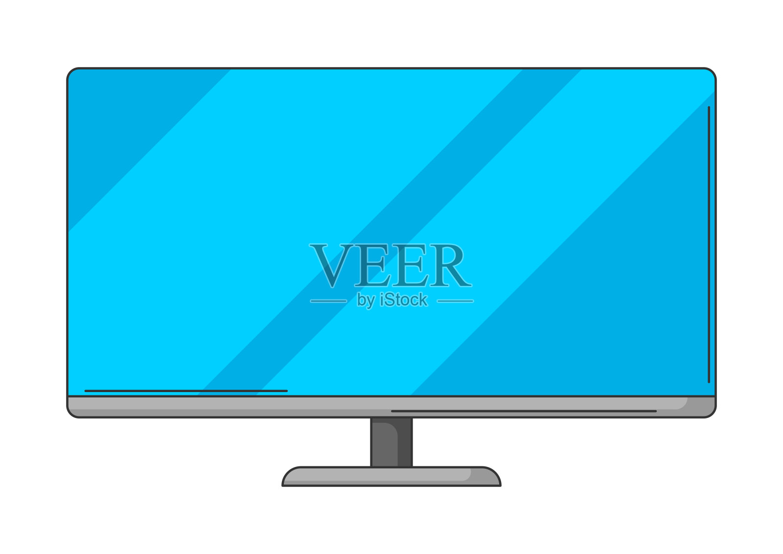 显示器的插图。计算机设备及工作装置。插画图片素材