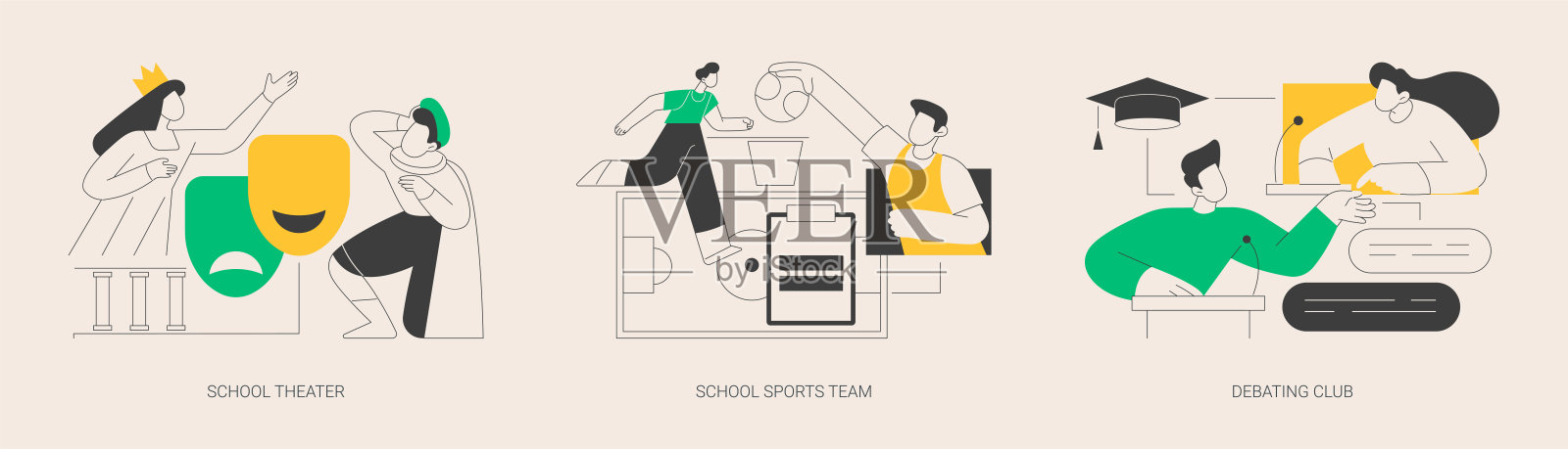 课后活动抽象概念矢量插图。插画图片素材