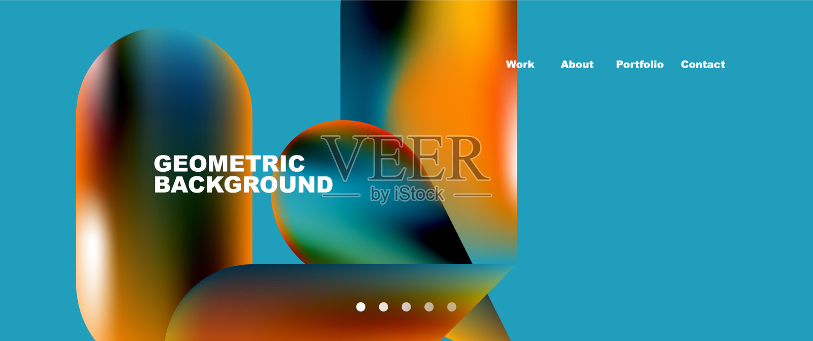 登陆页背景模板彩色塑料插画图片素材