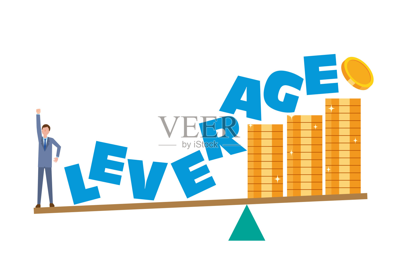 杠杆投资插画图片素材