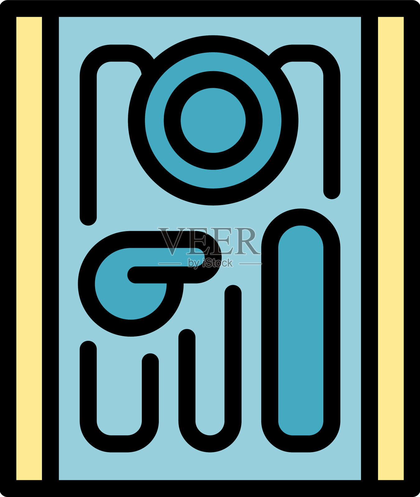 墙门图标平插画图片素材