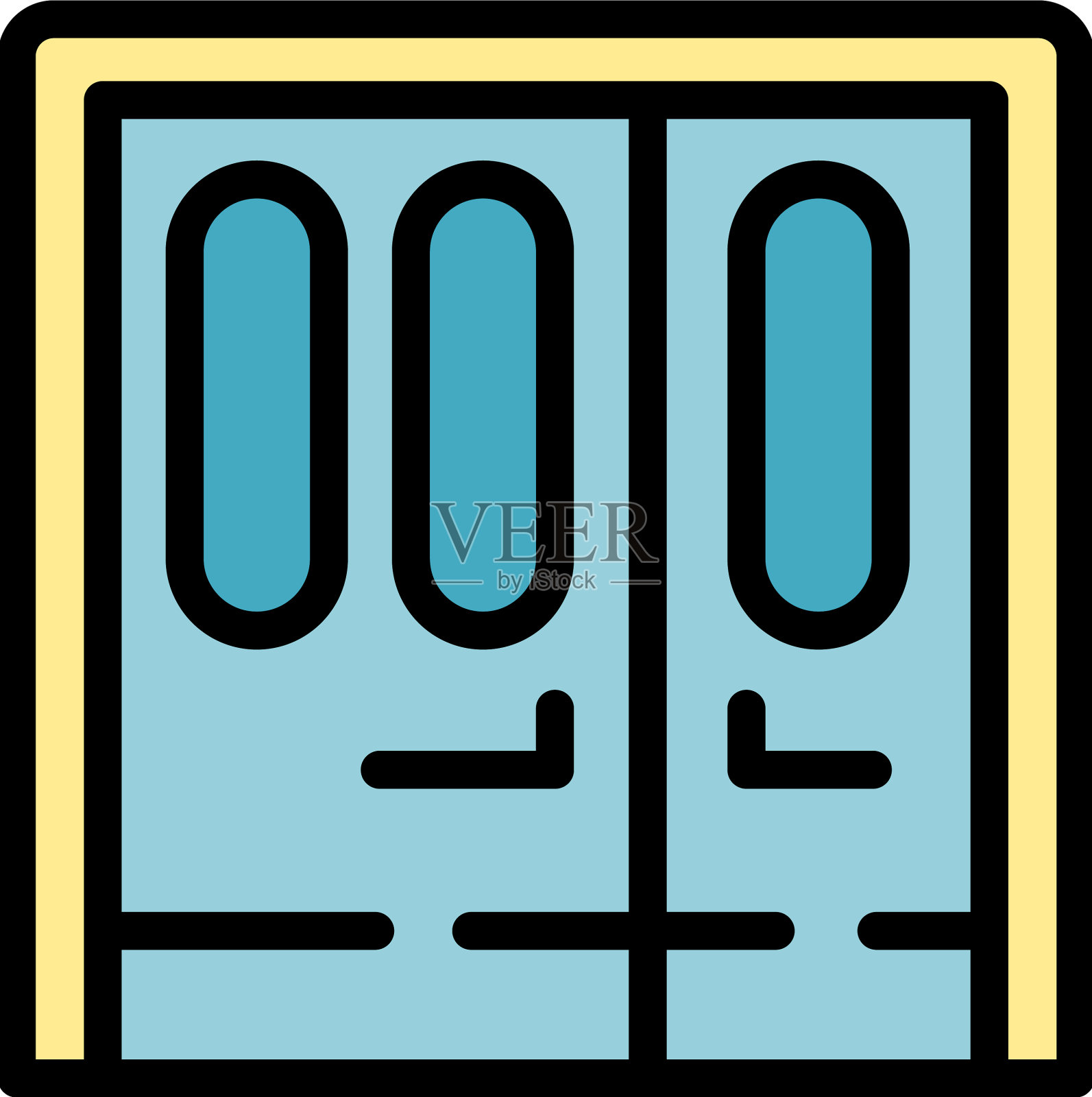 地铁门图标扁平插画图片素材