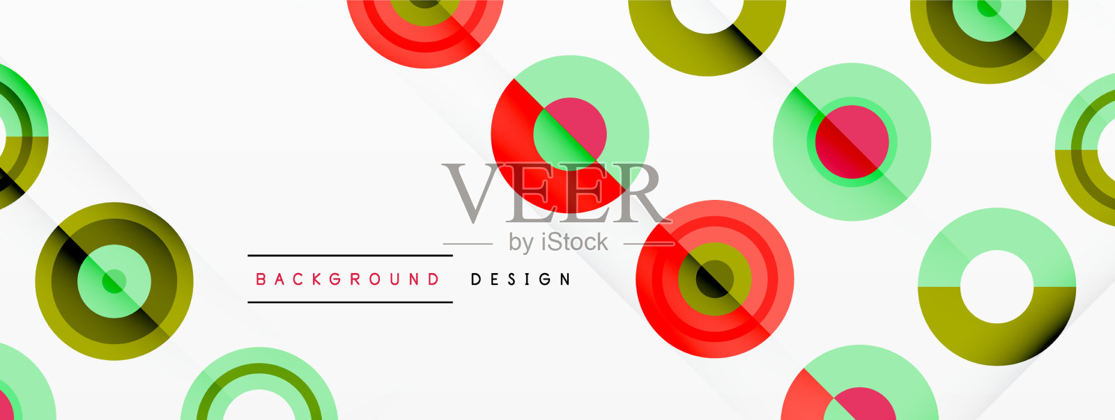 彩色圆圈抽象背景高科技插画图片素材