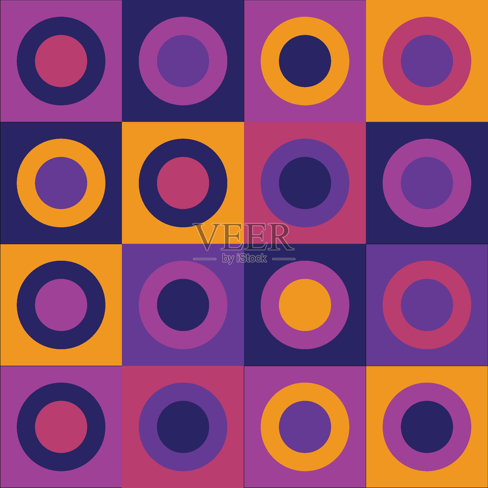 中世纪现代几何形状的抽象背景。矢量无缝模式。插画图片素材