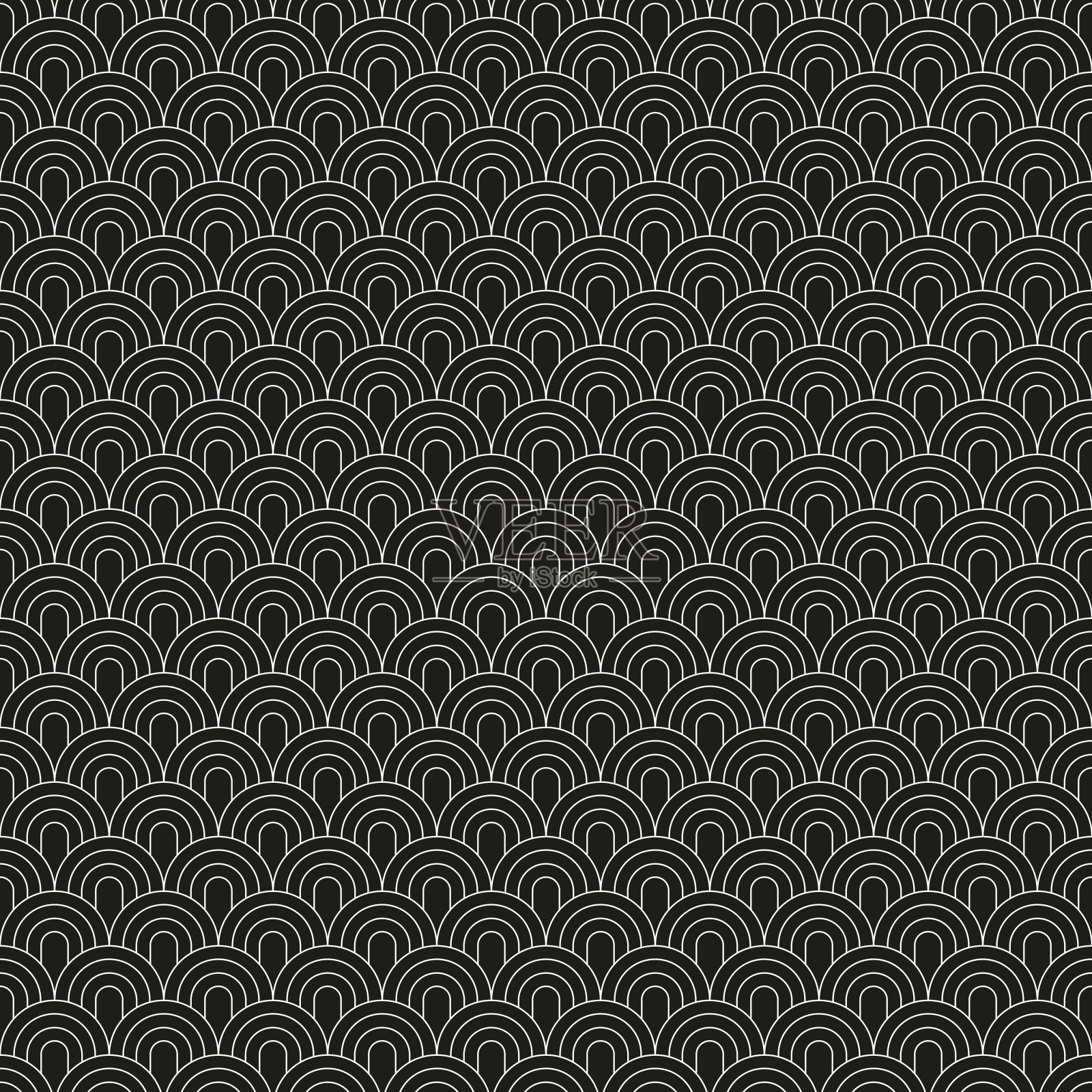 无缝艺术装饰扇贝图案背景纹理插画图片素材