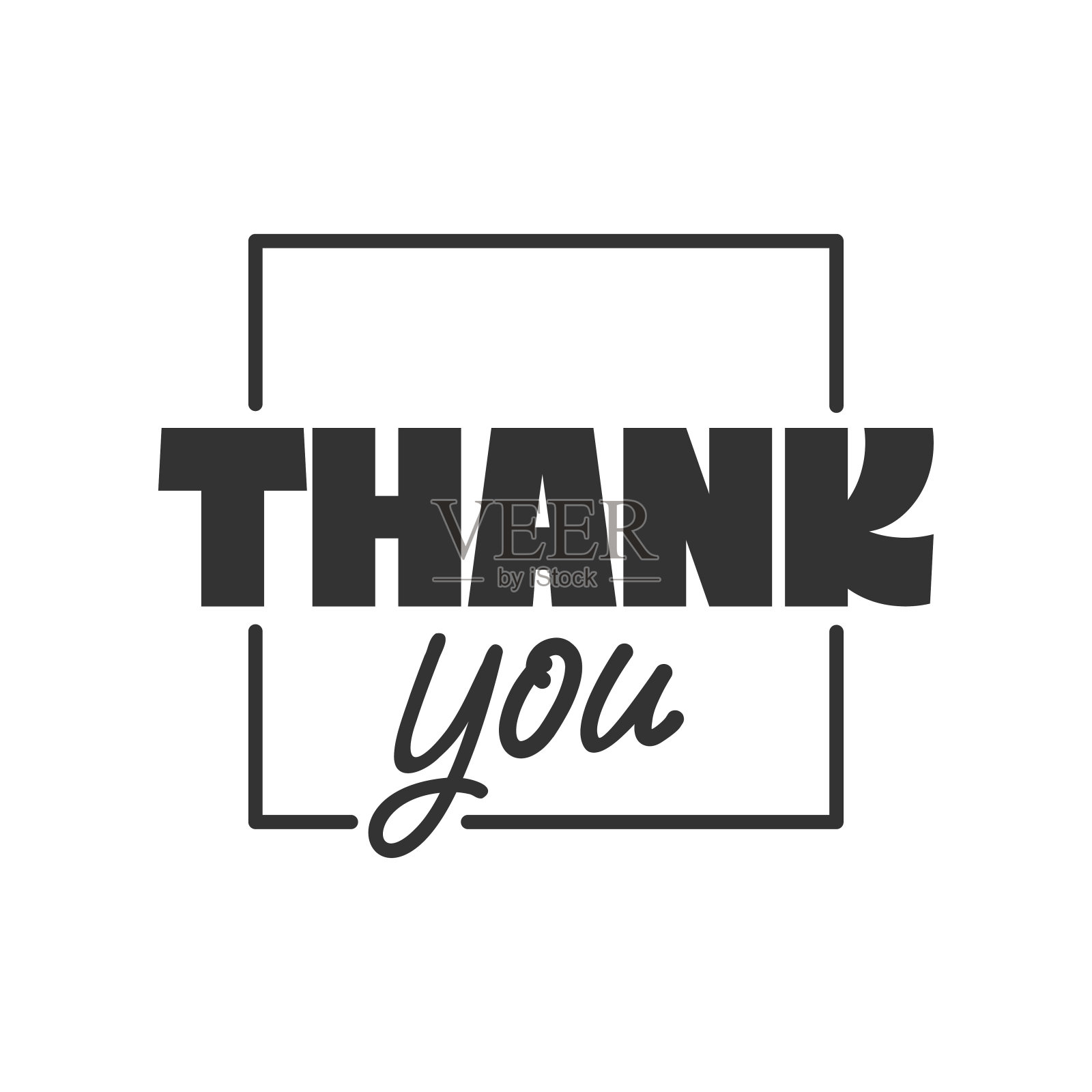 谢谢你的标签设计与排版组合。现代时尚的字母感谢信息。插画图片素材