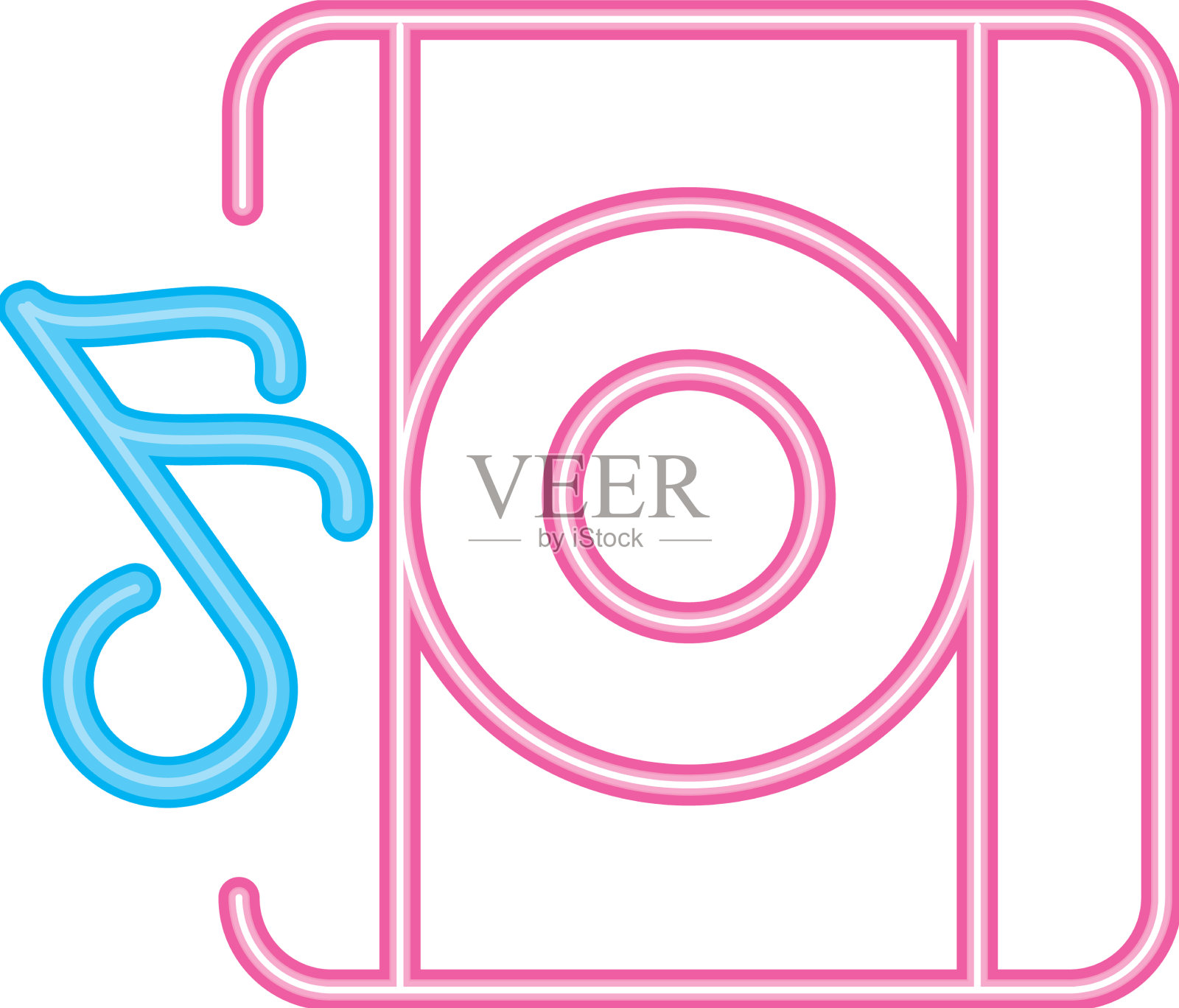 扬声器音乐霓虹声插画图片素材