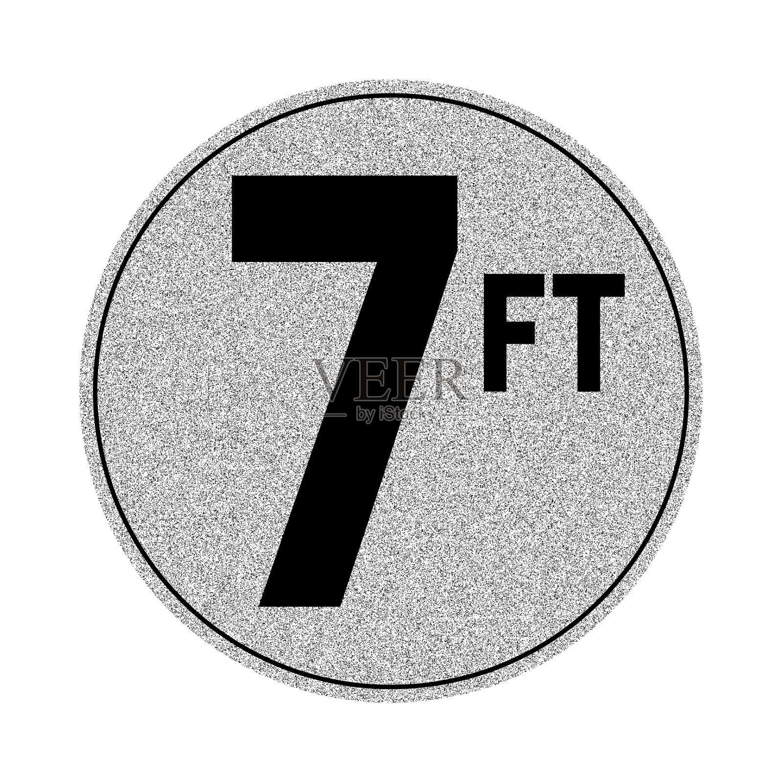 7英尺游泳池深度标记,游泳池数字标记,矢量。插画图片素材