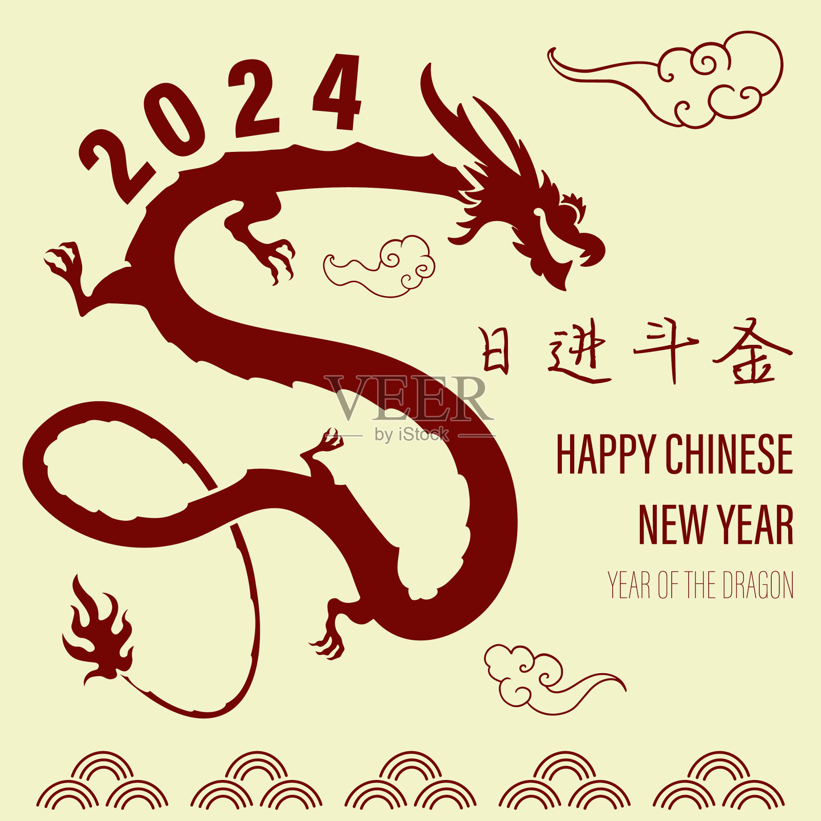 中国新年,龙年插画图片素材