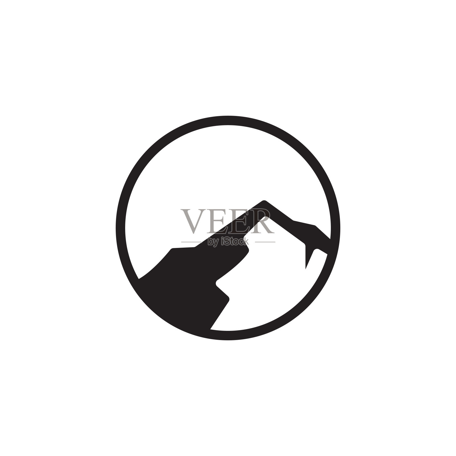 山标志简单的插图轮廓模板矢量设计插画图片素材