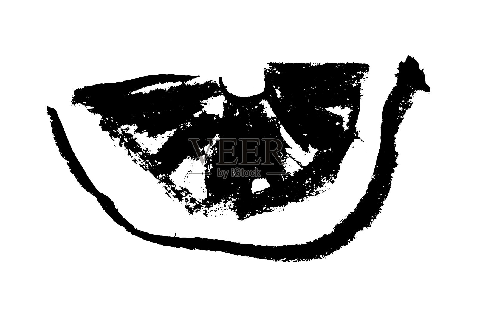 向量柠檬符号。柑橘水果图标在时尚手绘涂鸦风格。插画图片素材