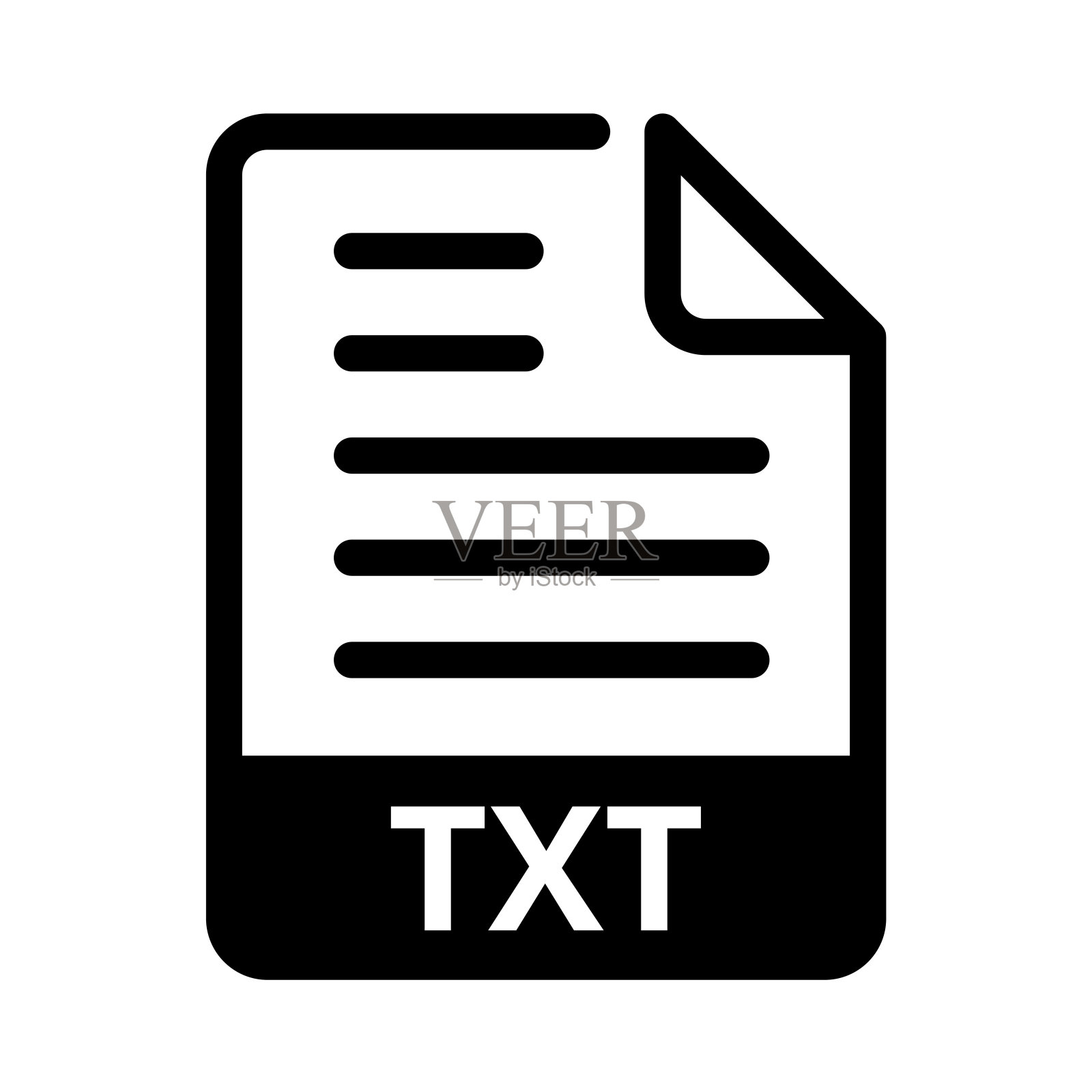 TXT文件图标。矢量文件格式。文本文件扩展现代平面设计插画图片素材