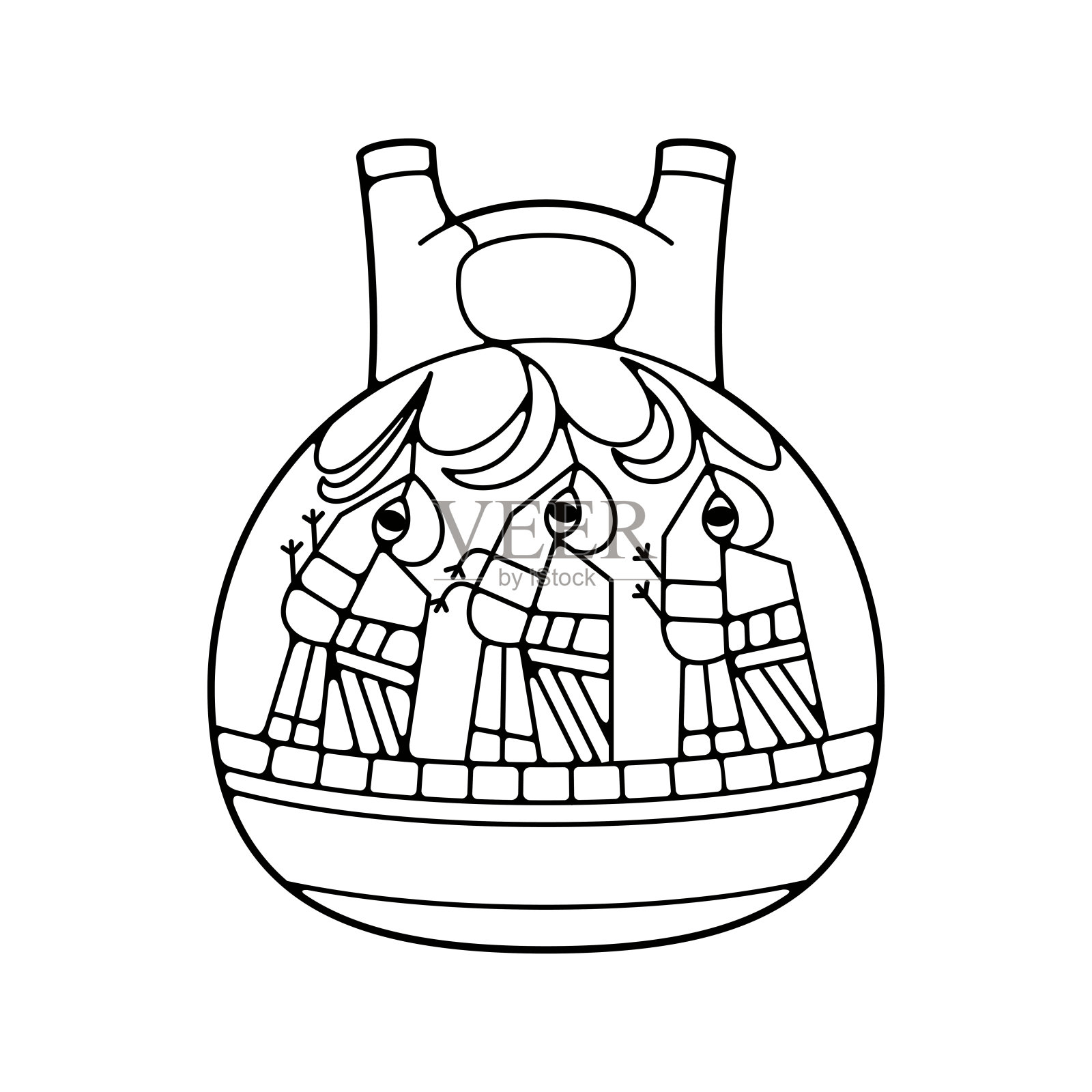 矢量传统秘鲁罐子图标插图孤立插画图片素材