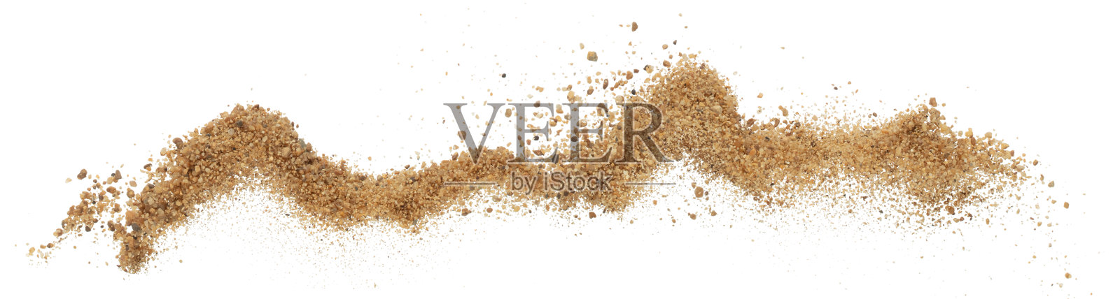 金色的谷波爆炸。抽象的云飞。黄沙溅射在空中曲线圈。细沙飞扬爆炸,白底孤立抛掷定格停止动作照片摄影图片