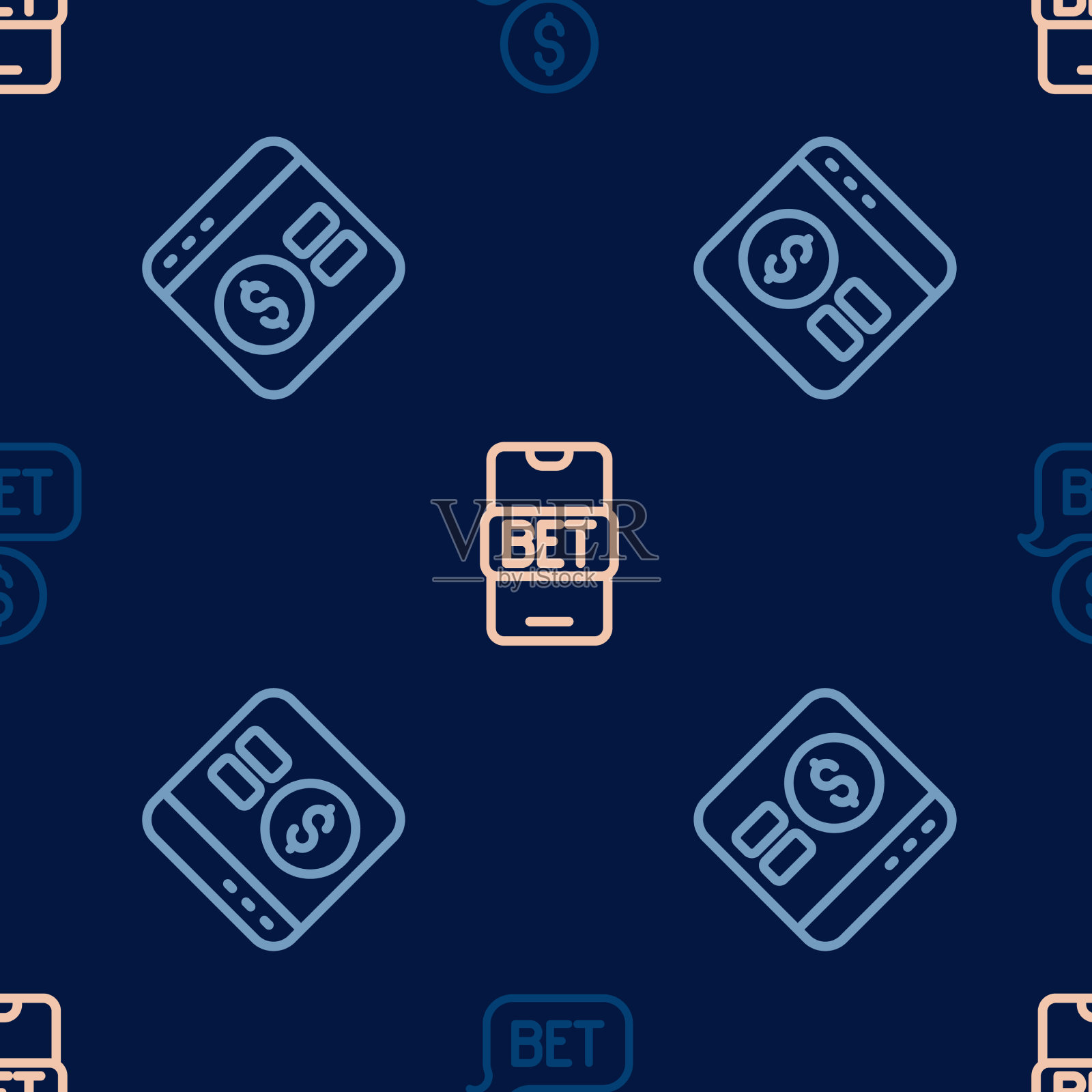 设置线赌场芯片与美元在线扑克插画图片素材