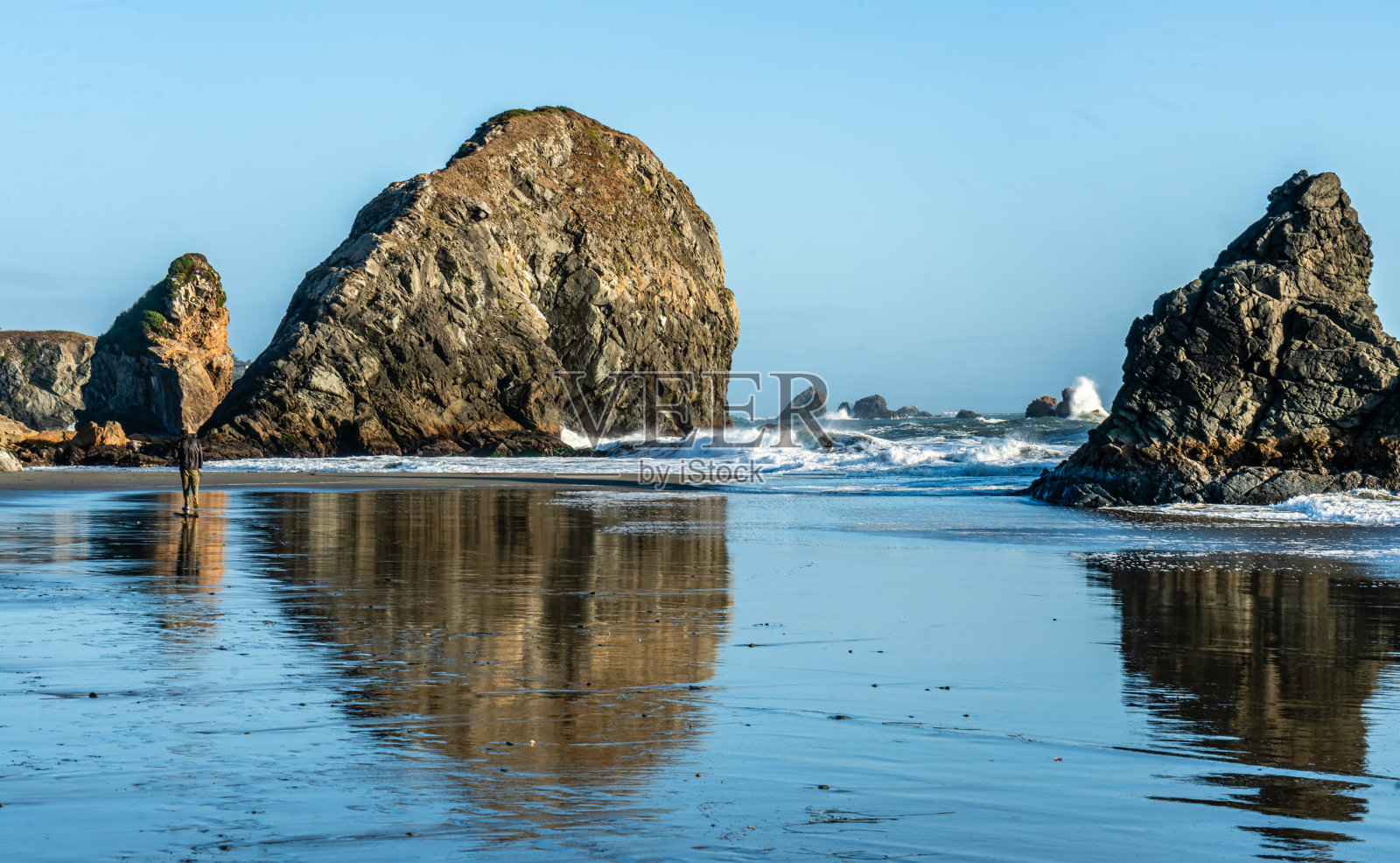 俄勒冈海滩岩石照片摄影图片