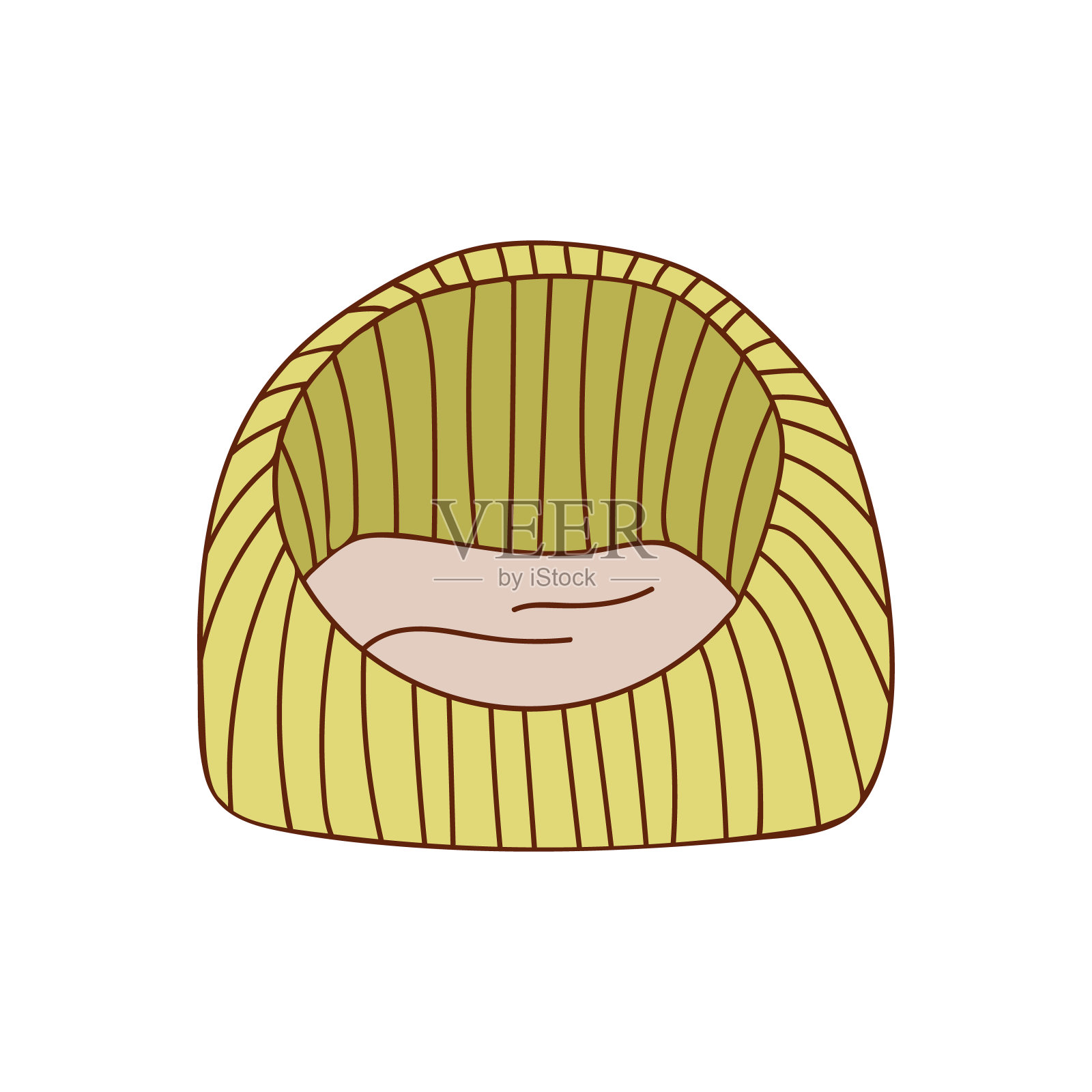 宠物床彩色涂鸦插图在矢量上孤立的白色背景。猫和狗床屋彩色轮廓图标插画图片素材