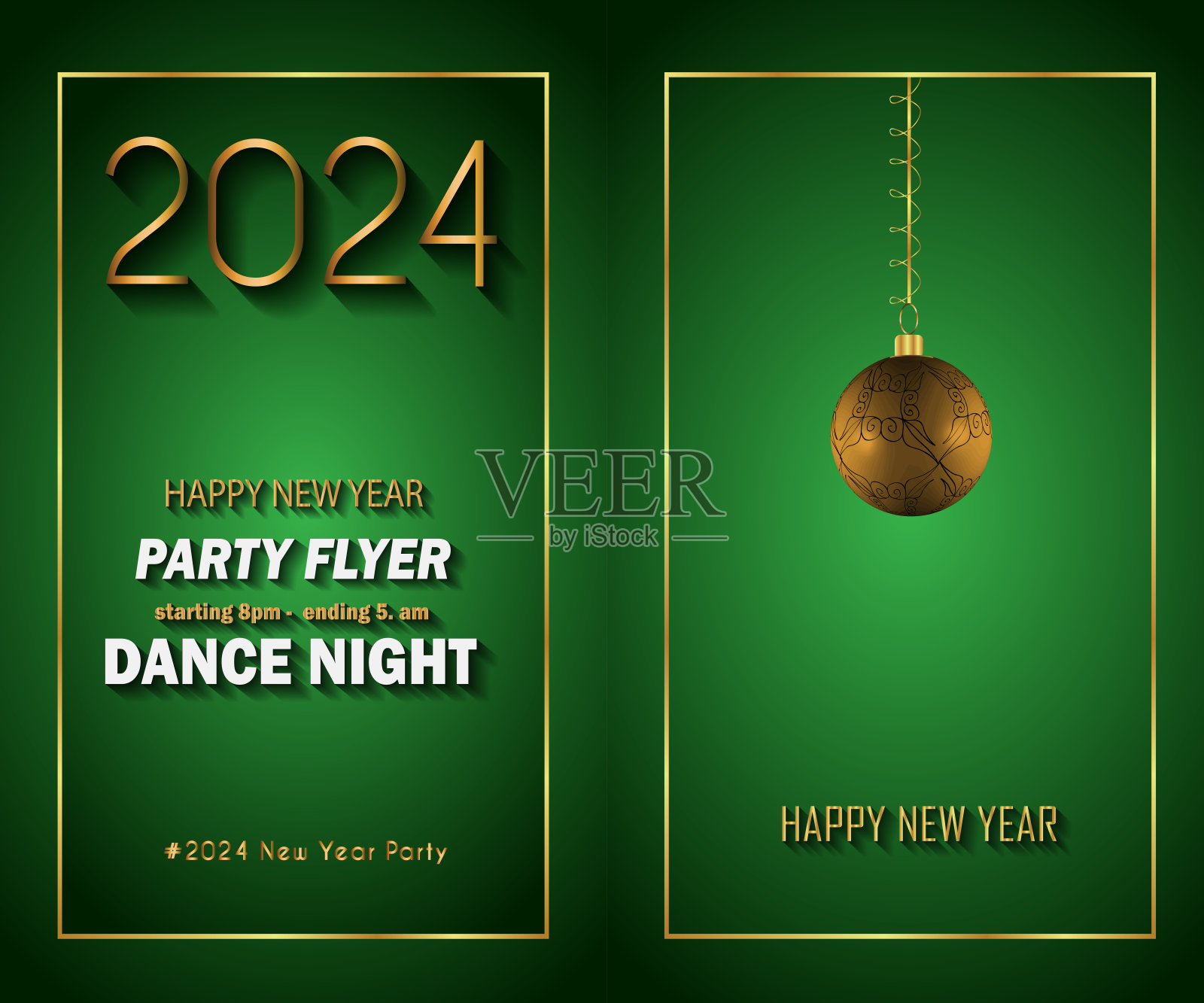 2024新年快乐背景为您的季节邀请,节日海报,贺卡。插画图片素材