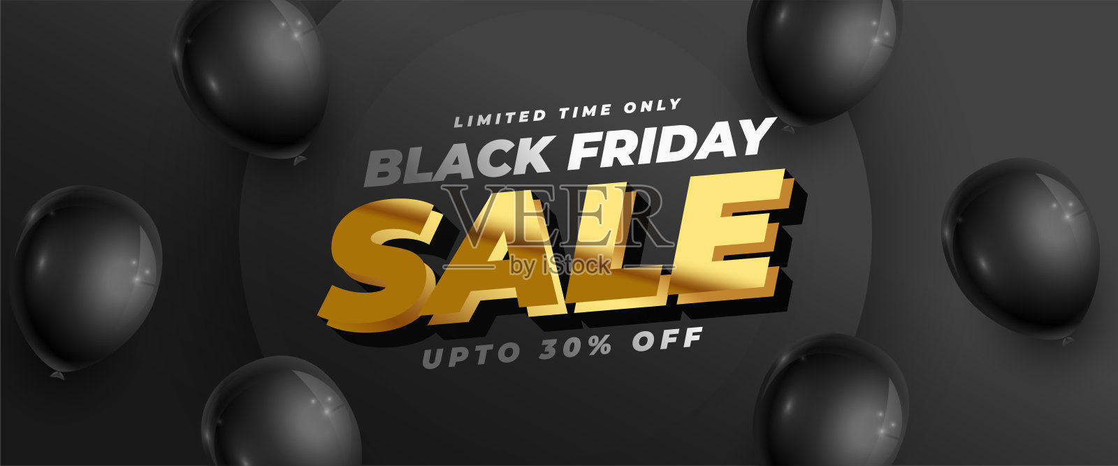 黑色星期五大甩卖提供气球装饰背景插画图片素材