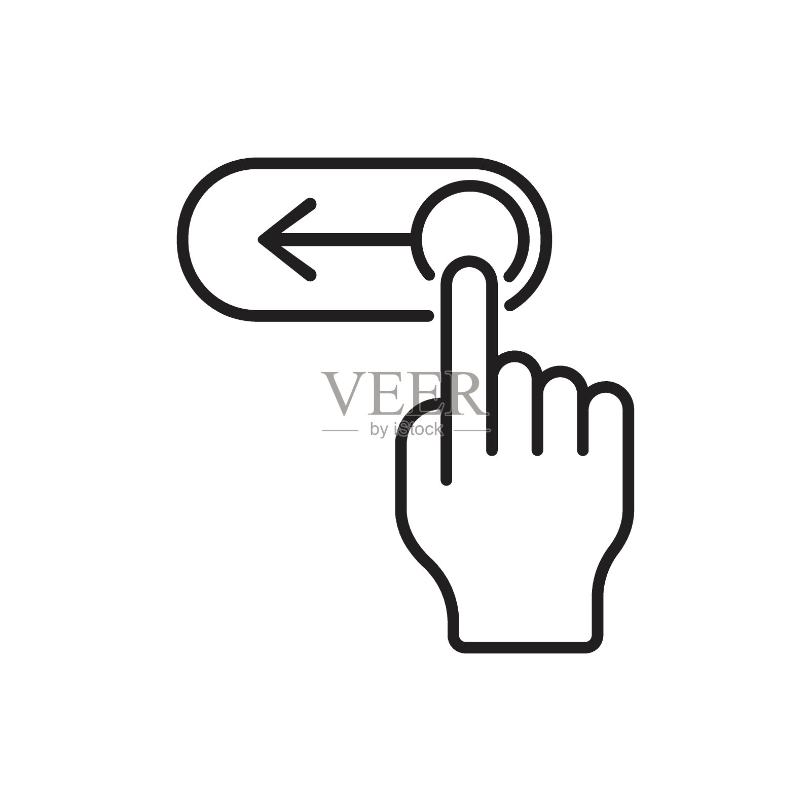 切换图标矢量插图。在孤立的背景上向左滑动。开关符号概念。插画图片素材