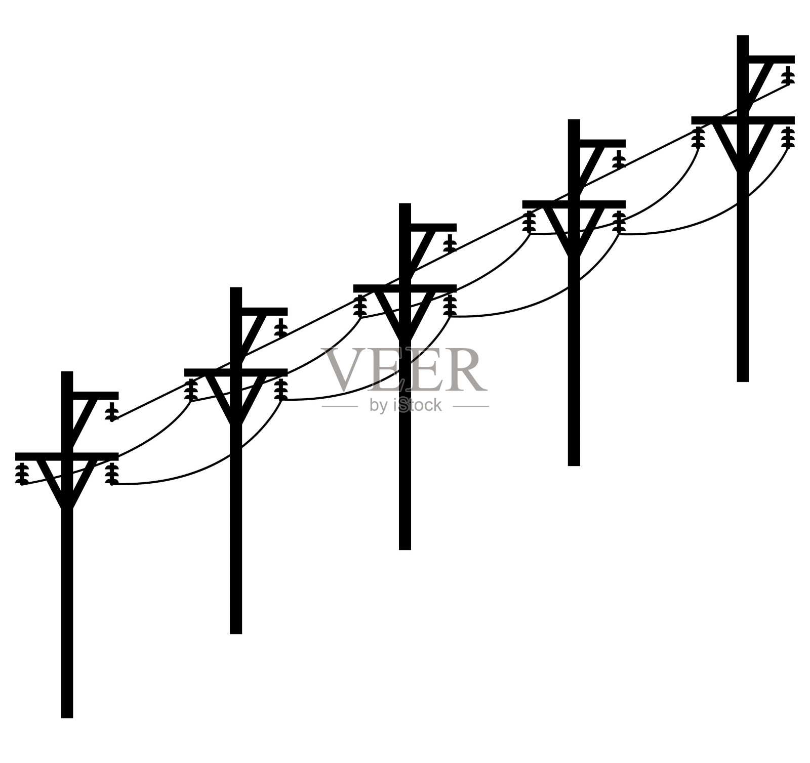 电力图标,矢量最好的平面图标。插画图片素材