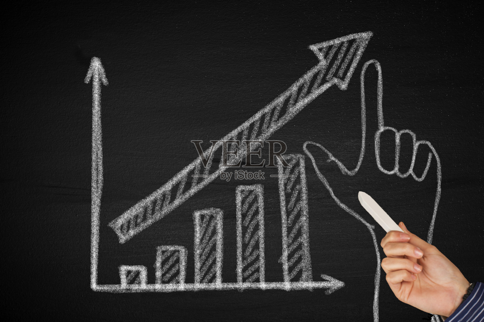 指向增长成功的金融业务图表照片摄影图片