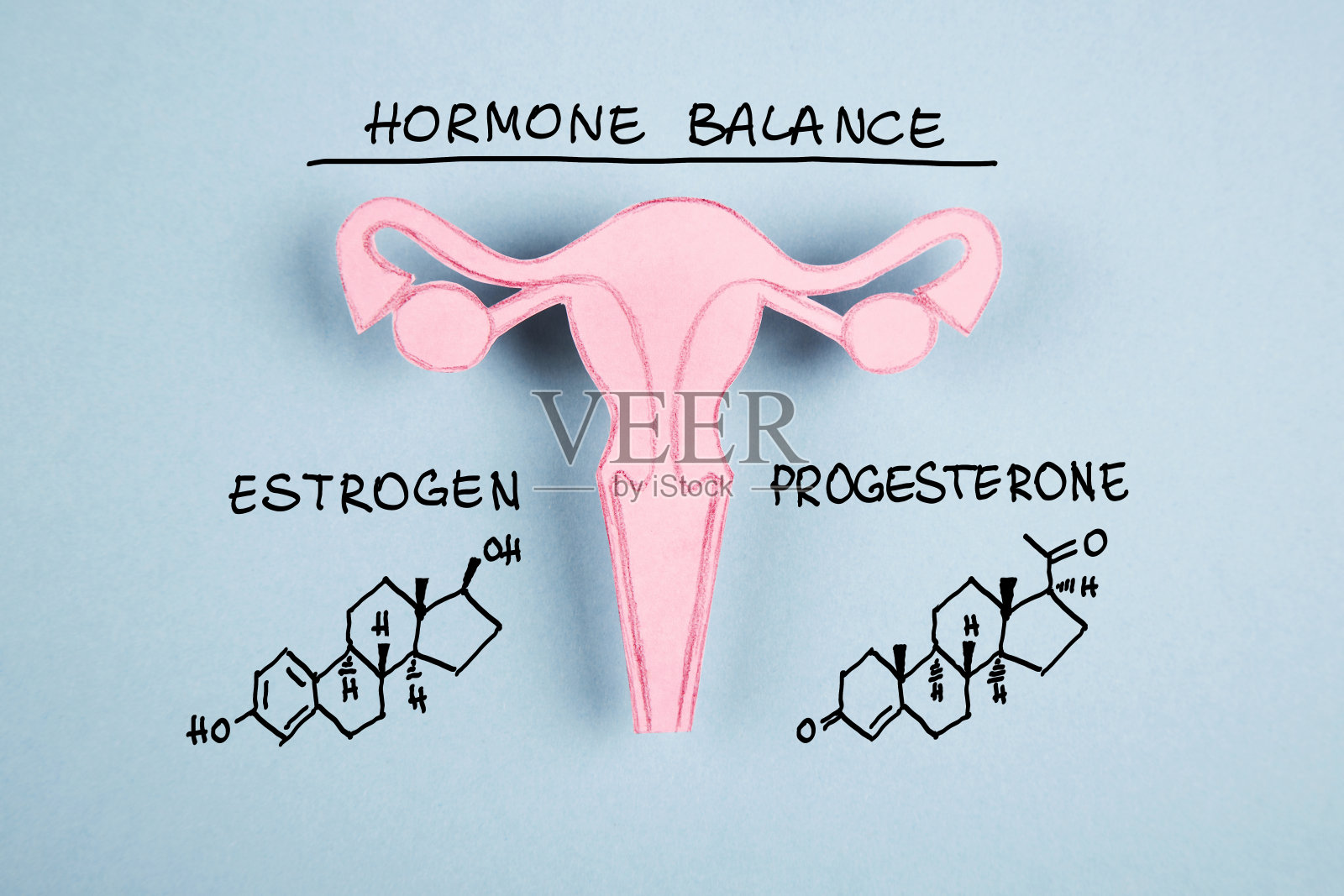荷尔蒙平衡,雌激素,黄体酮照片摄影图片