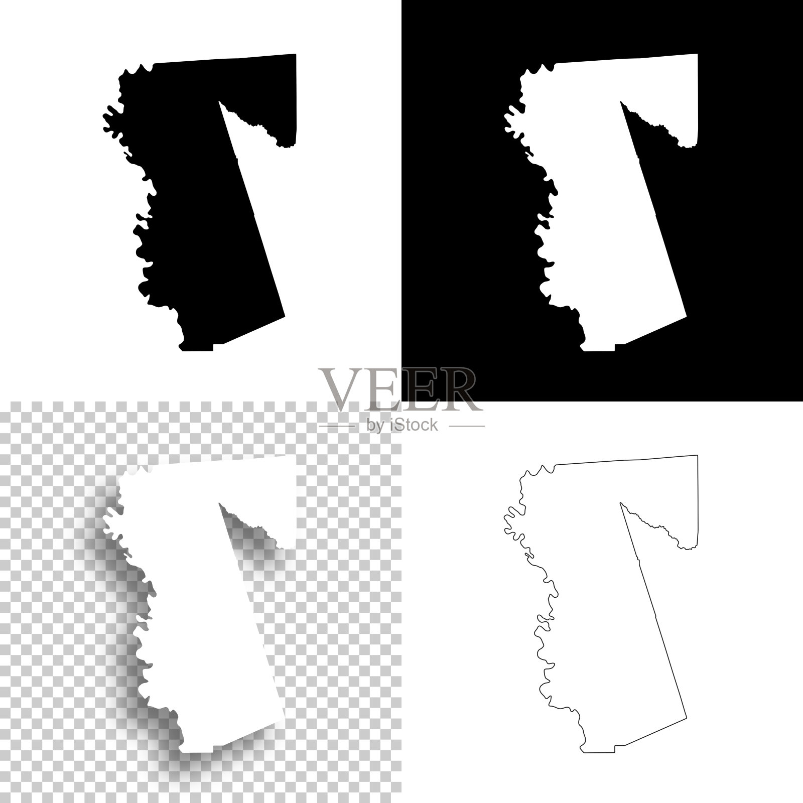 德克萨斯州沃勒县。设计地图。空白,白色和黑色背景插画图片素材