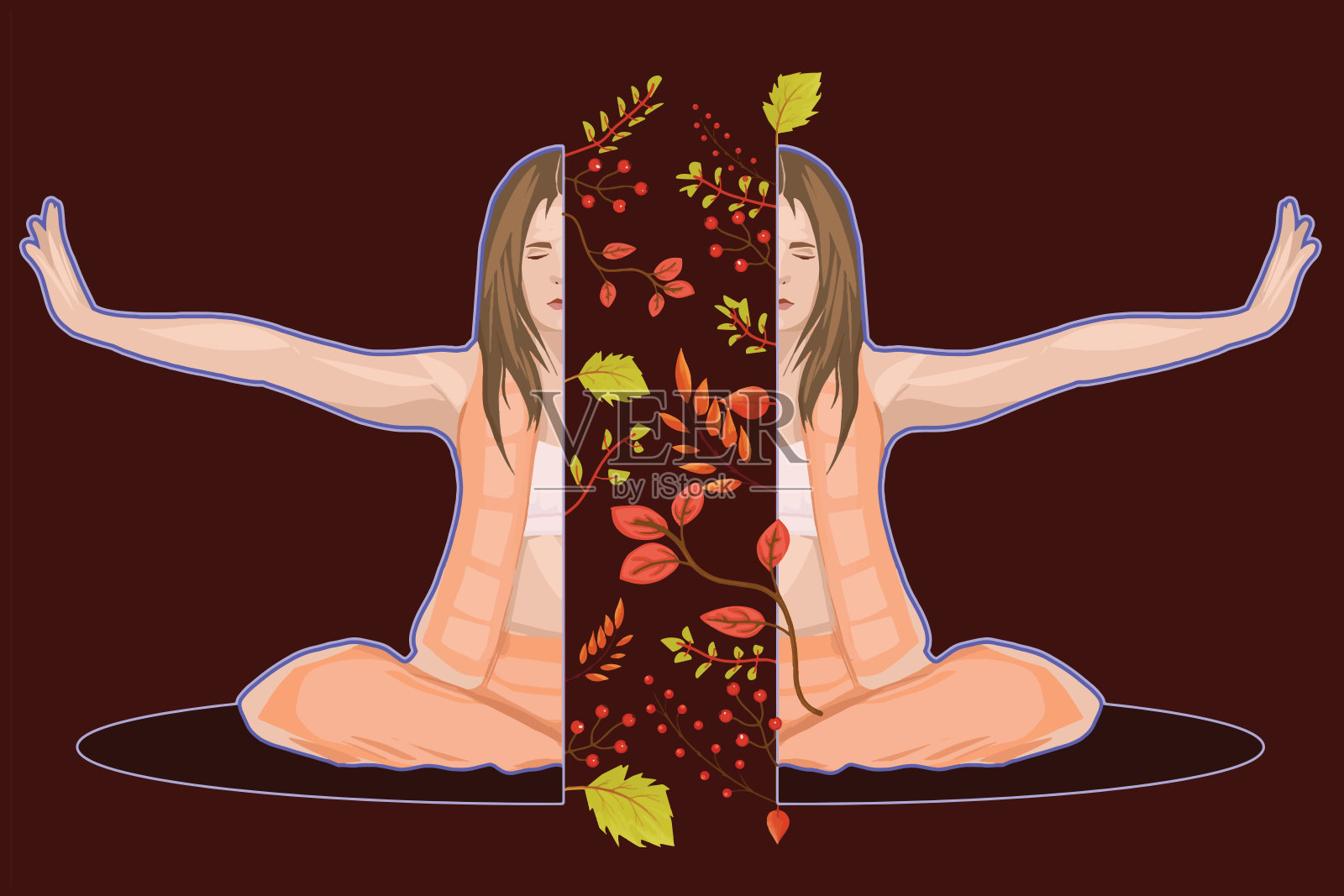 秋季的一天。插画图片素材