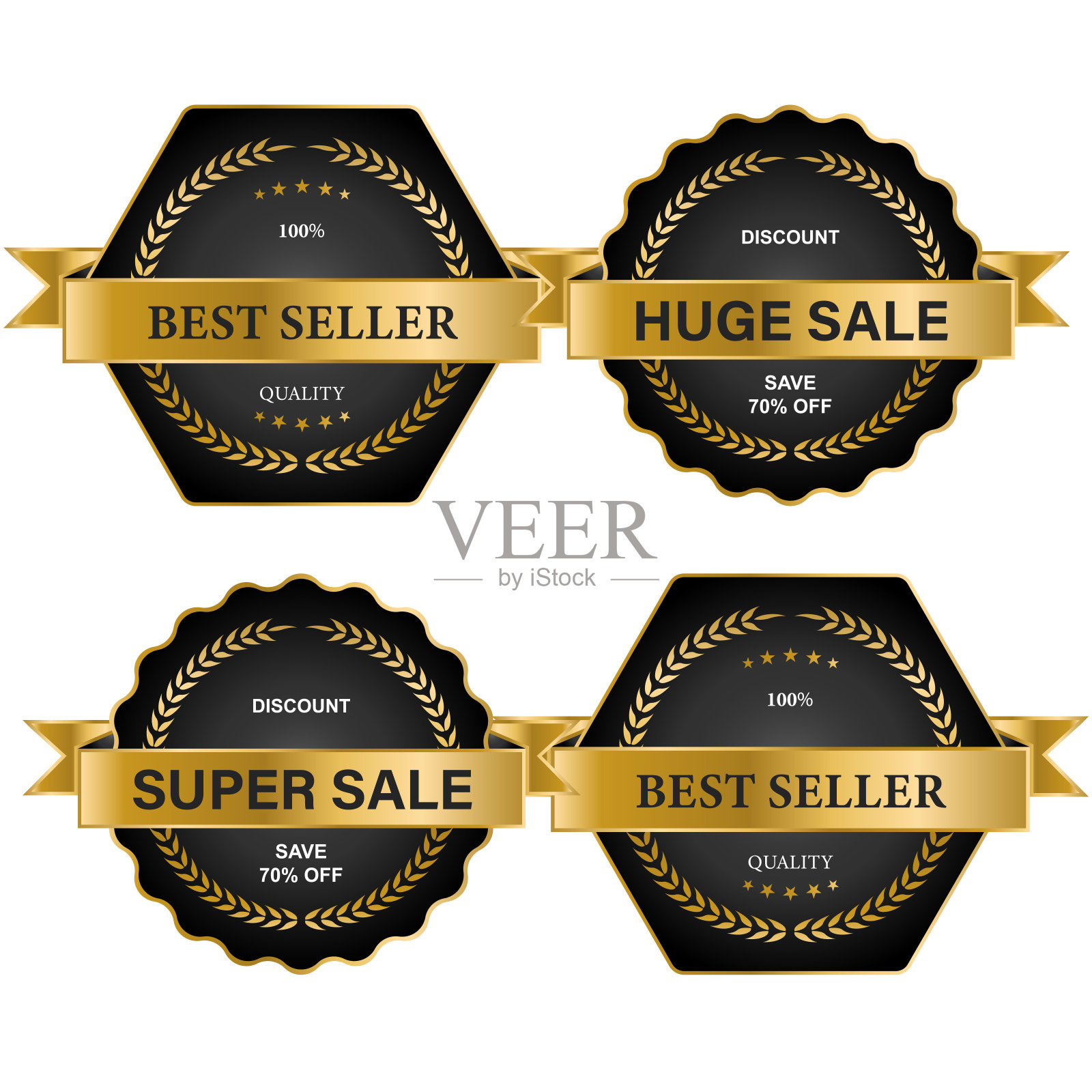 黄金标签优质收藏插画图片素材